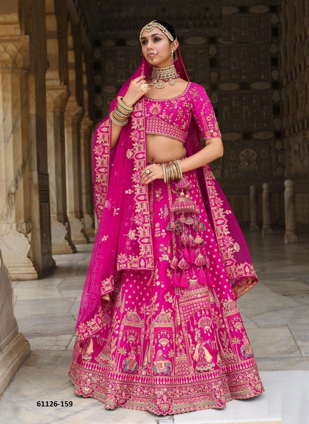 ANAARA BRIDAL WEAR 152-164 - Catalog # 61126 (Set of 12 Semi-Stitched Lehengas) MADE IN INDIA BY TATHASTU