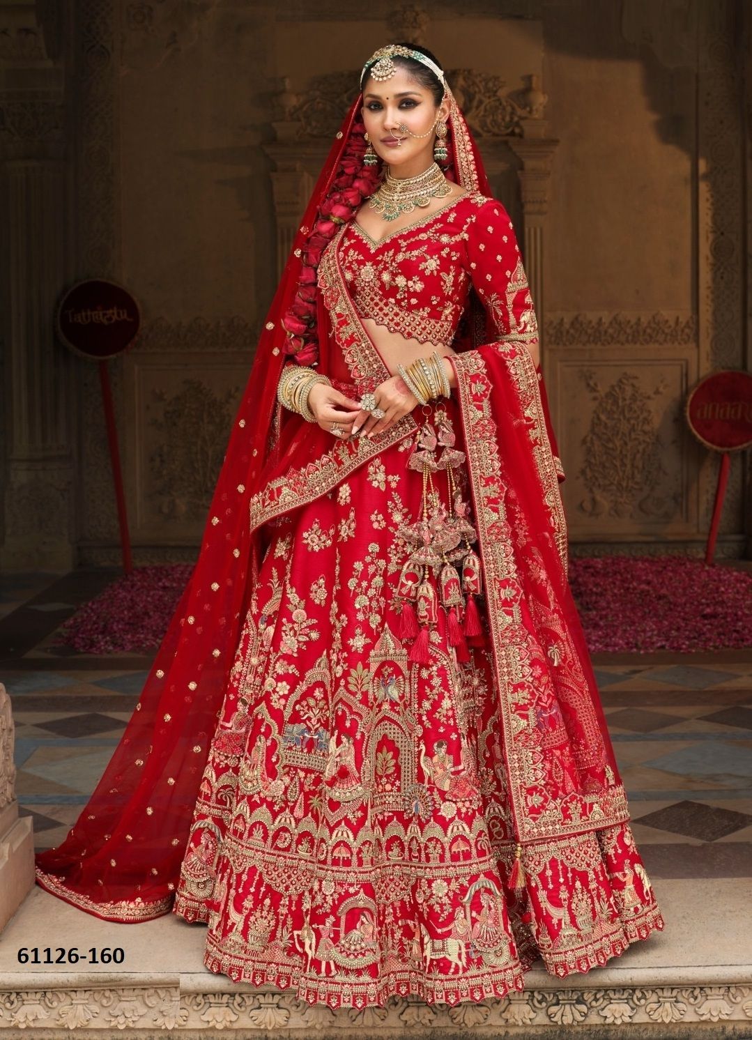 ANAARA BRIDAL WEAR 152-164 - Catalog # 61126 (Set of 12 Semi-Stitched Lehengas) MADE IN INDIA BY TATHASTU