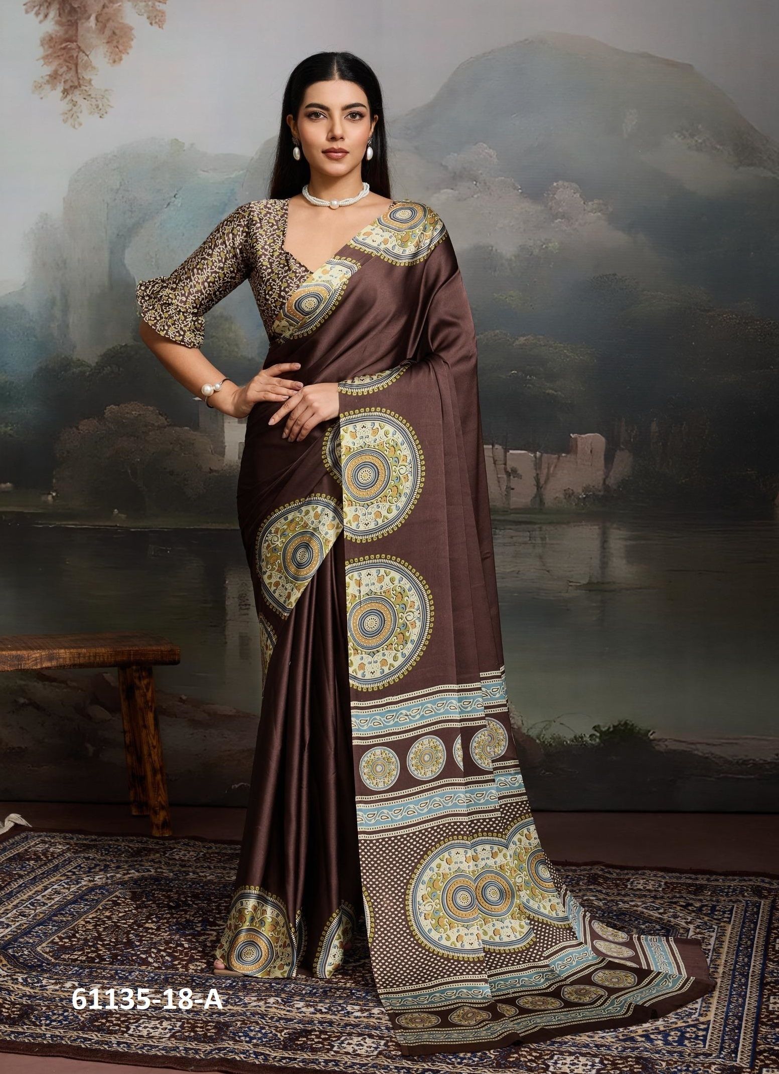 PURE AJRAKH PRINT 18 - Catalog # 61135 (Set of 6 Sarees) MADE IN INDIA BY RAJTEX FABRICS PURE AJRAKH PRINT 18 - Catalog # 61135 (Set of 6 Sarees) MADE IN INDIA BY RAJTEX FABRICS