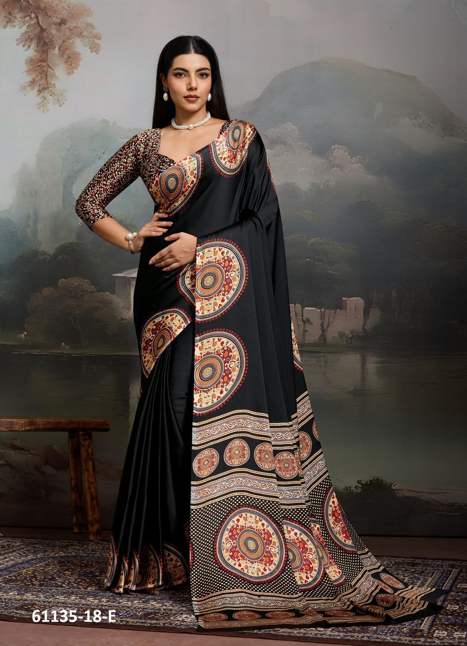 PURE AJRAKH PRINT 18 - Catalog # 61135 (Set of 6 Sarees) MADE IN INDIA BY RAJTEX FABRICS PURE AJRAKH PRINT 18 - Catalog # 61135 (Set of 6 Sarees) MADE IN INDIA BY RAJTEX FABRICS
