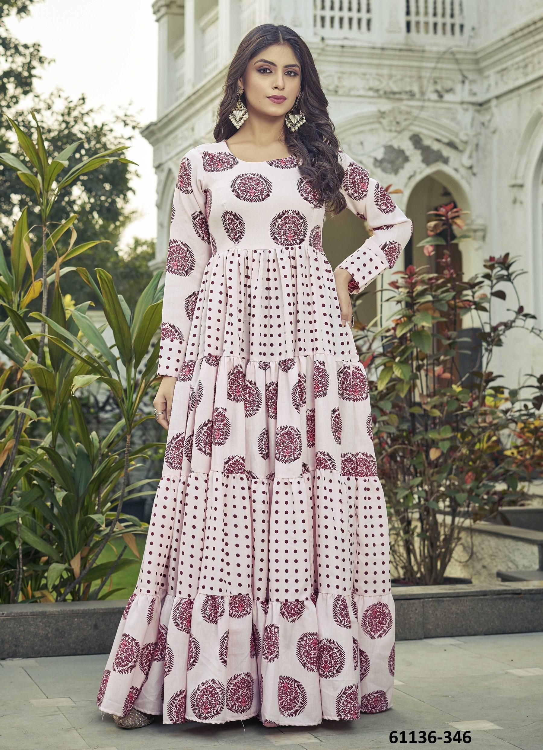 INDIRA - Catalog # 61136 (Set of 3 Readymade Women's Kurtis / Tops) MADE IN INDIA BY Chansi Trendz