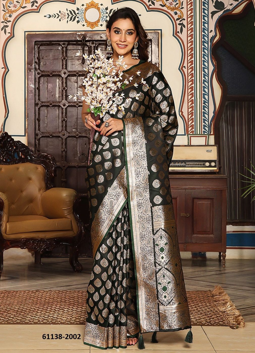 ELEGANCE 2 - Catalog # 61138 (Set of 6 Sarees) MADE IN INDIA BY JAGRAASA