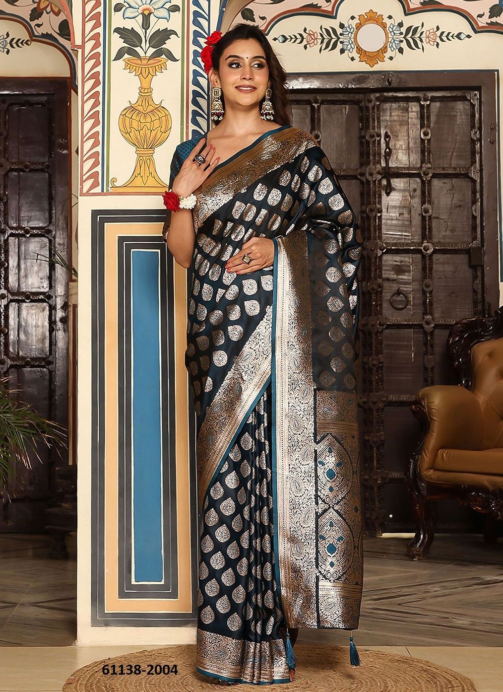 ELEGANCE 2 - Catalog # 61138 (Set of 6 Sarees) MADE IN INDIA BY JAGRAASA