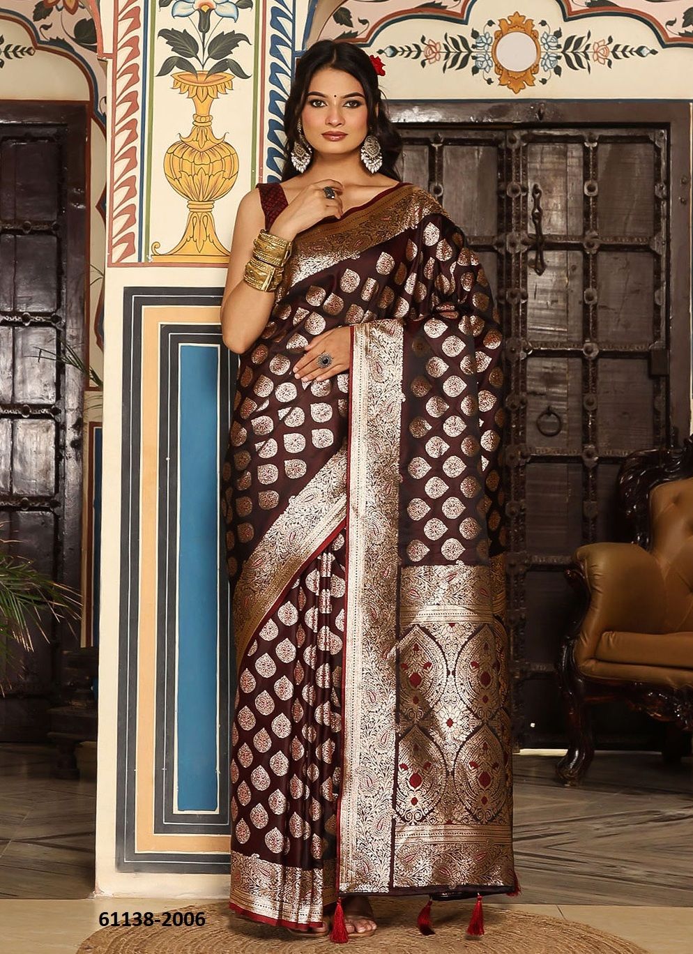 ELEGANCE 2 - Catalog # 61138 (Set of 6 Sarees) MADE IN INDIA BY JAGRAASA