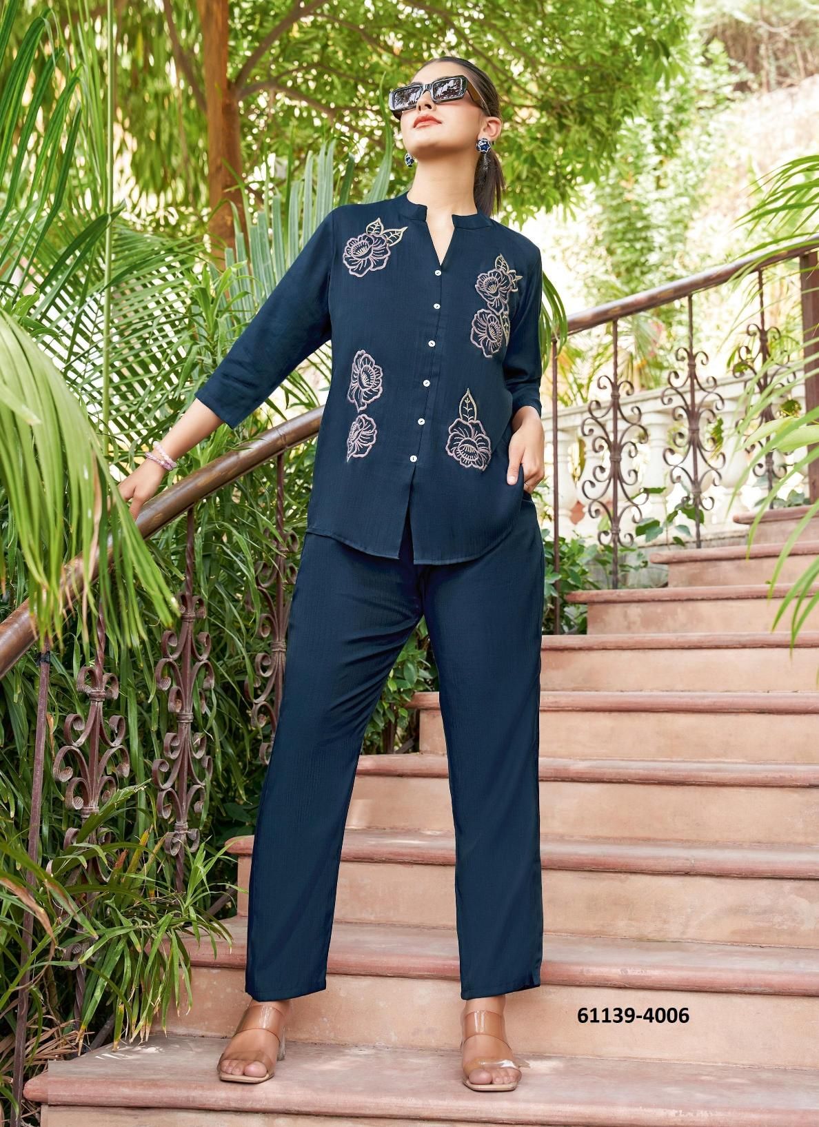 PRANJAL - Catalog # 61139 (Set of 6 Tops With Bottoms) MADE IN INDIA BY MITTOO