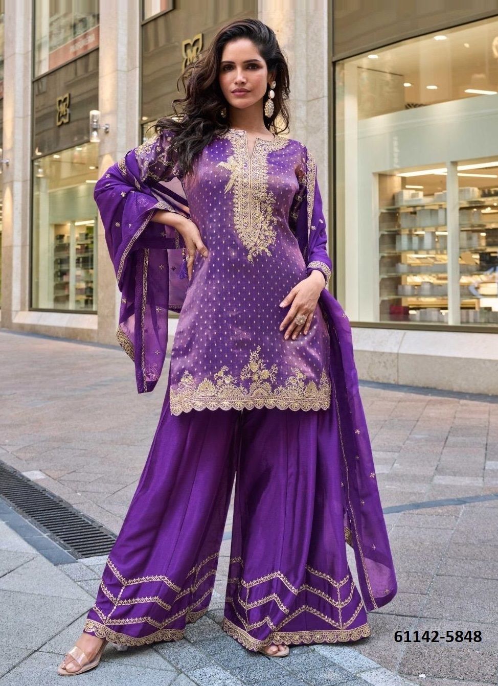 SWATI - Catalog # 61142 (Set of 4 Readymade Salwar Suits) MADE IN INDIA BY SAYURI DESIGNER