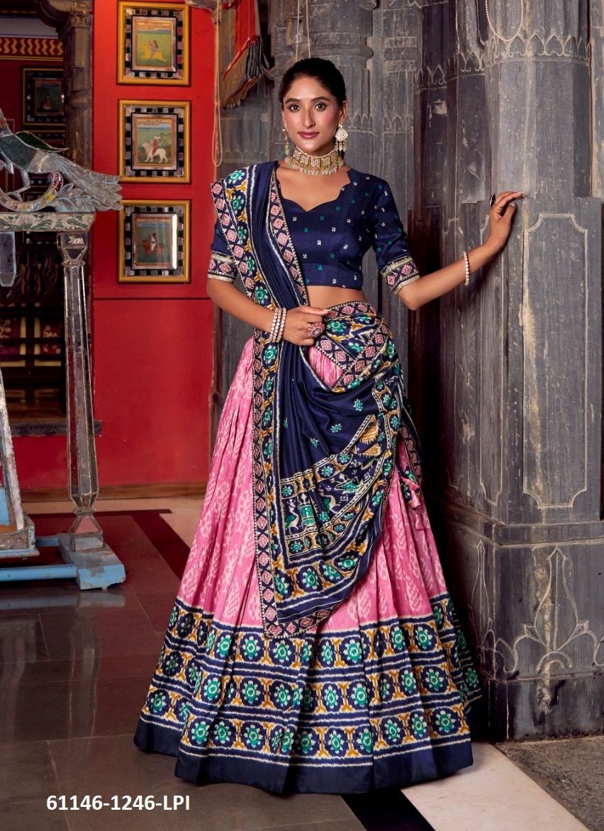 TUSSER SILK 1246 - Catalog # 61146 (Set of 4 Semi-Stitched Lehengas) MADE IN INDIA BY JAGRAASA TUSSER SILK 1246 - Catalog # 61146 (Set of 4 Semi-Stitched Lehengas) MADE IN INDIA BY JAGRAASA