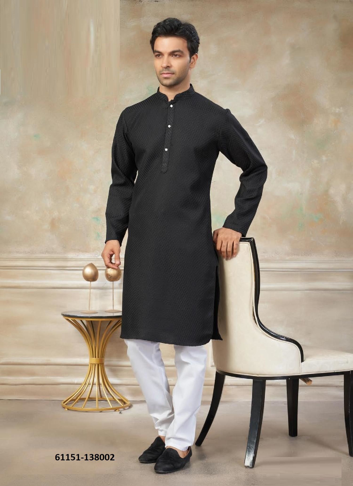VOLUME 138 - Catalog # 61151 (Set of 7 Men's Ethnic Wear) MADE IN INDIA BY JAGRAASA