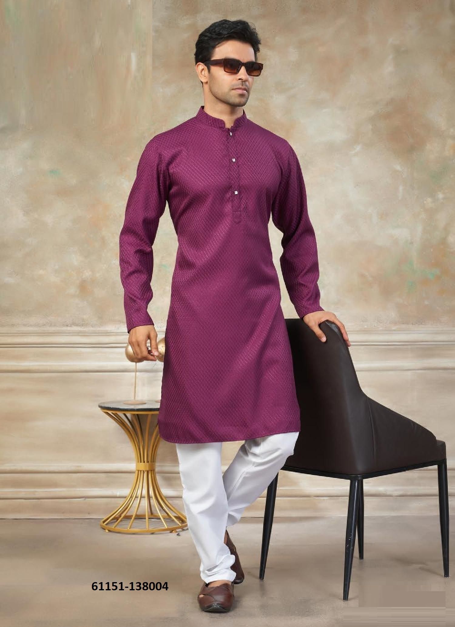 VOLUME 138 - Catalog # 61151 (Set of 7 Men's Ethnic Wear) MADE IN INDIA BY JAGRAASA