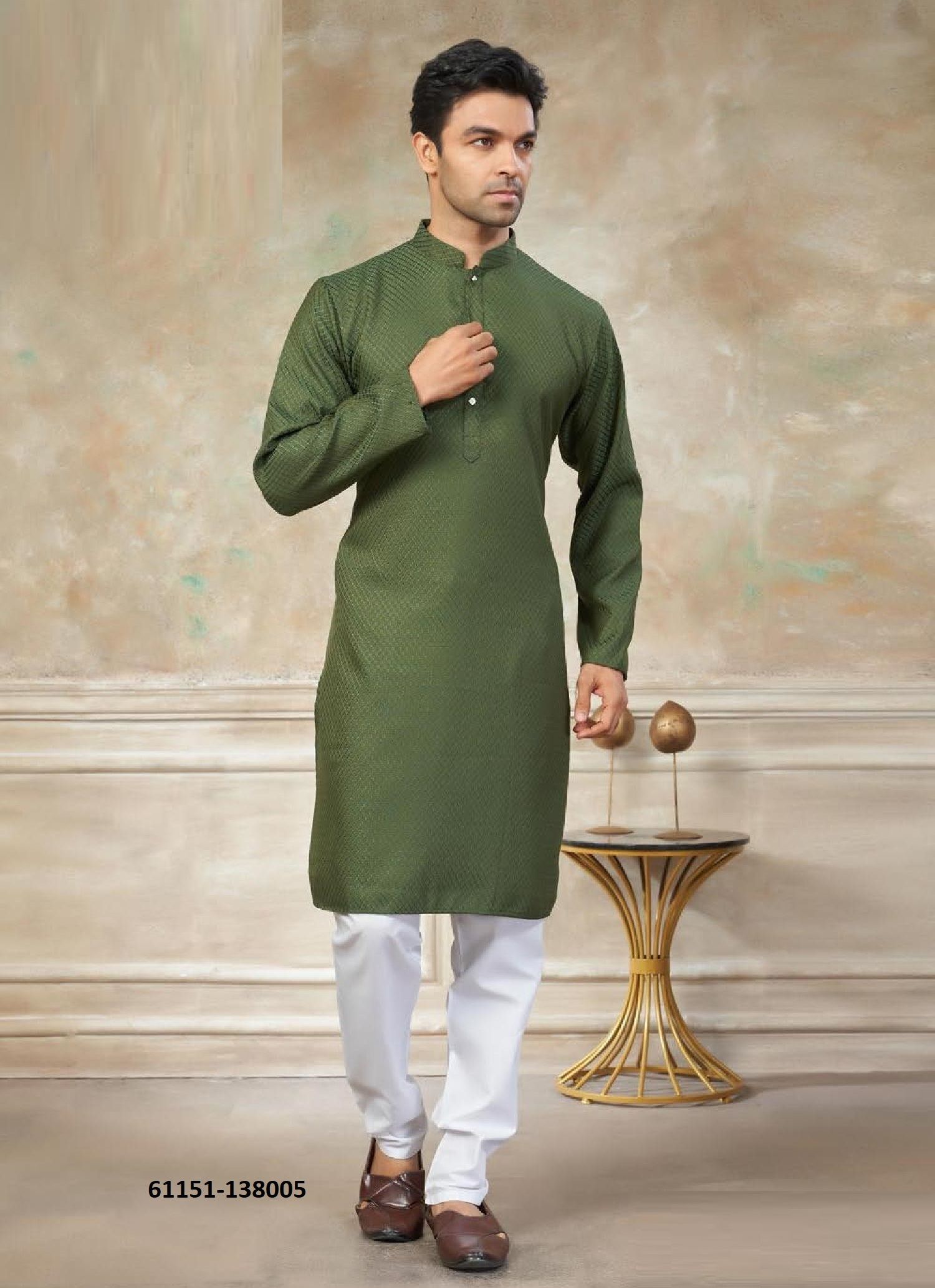 VOLUME 138 - Catalog # 61151 (Set of 7 Men's Ethnic Wear) MADE IN INDIA BY JAGRAASA