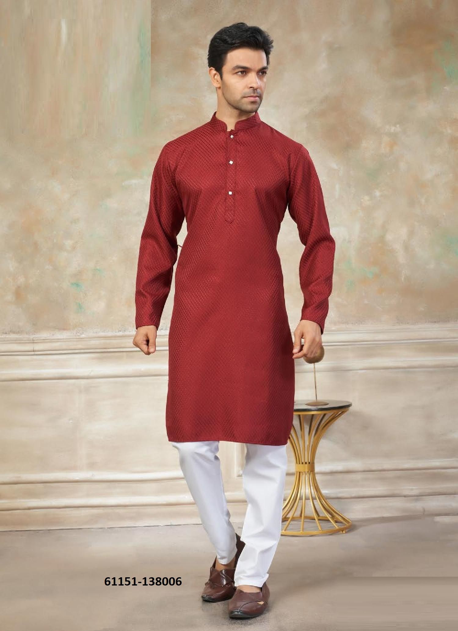 VOLUME 138 - Catalog # 61151 (Set of 7 Men's Ethnic Wear) MADE IN INDIA BY JAGRAASA