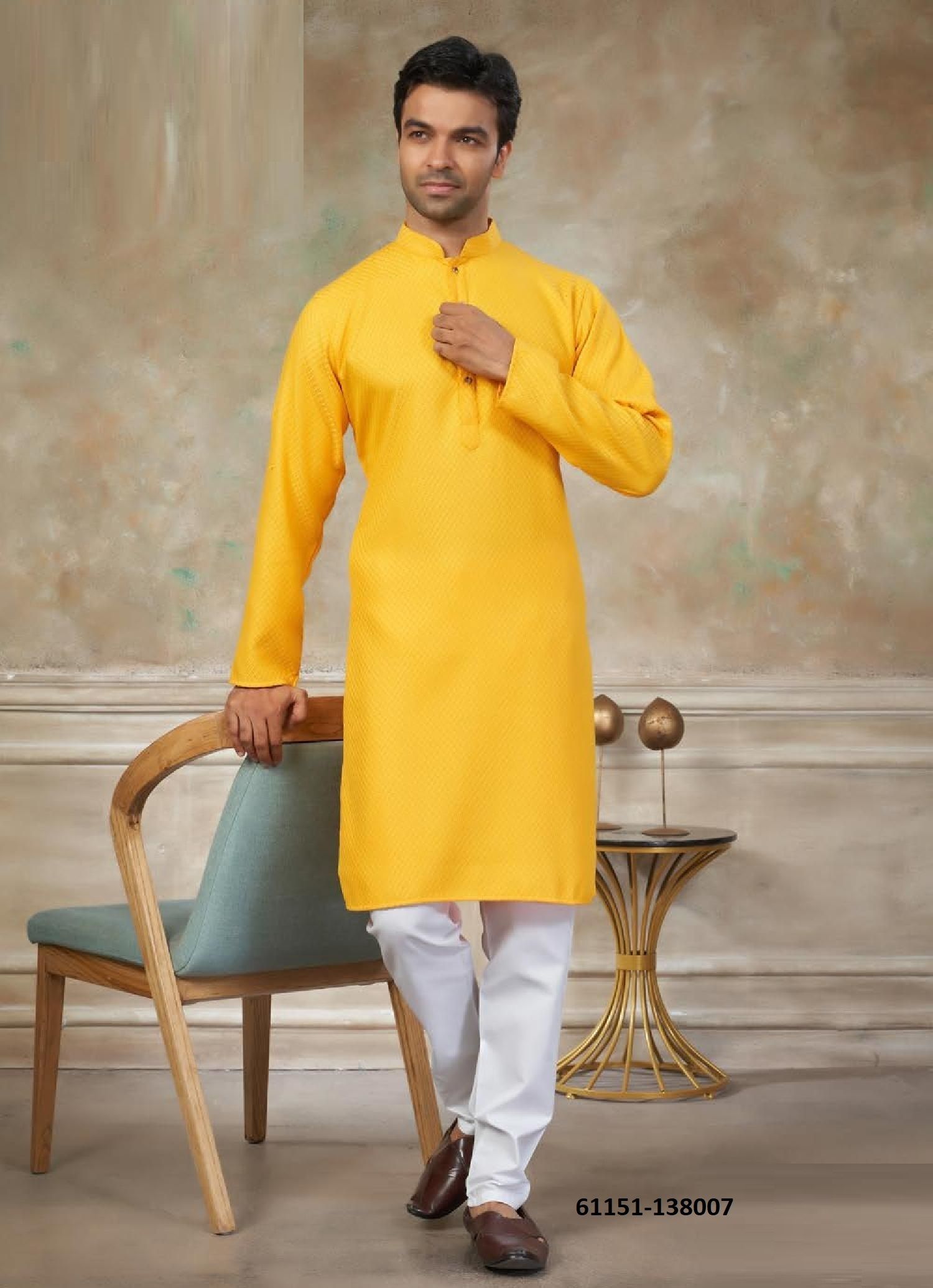 VOLUME 138 - Catalog # 61151 (Set of 7 Men's Ethnic Wear) MADE IN INDIA BY JAGRAASA