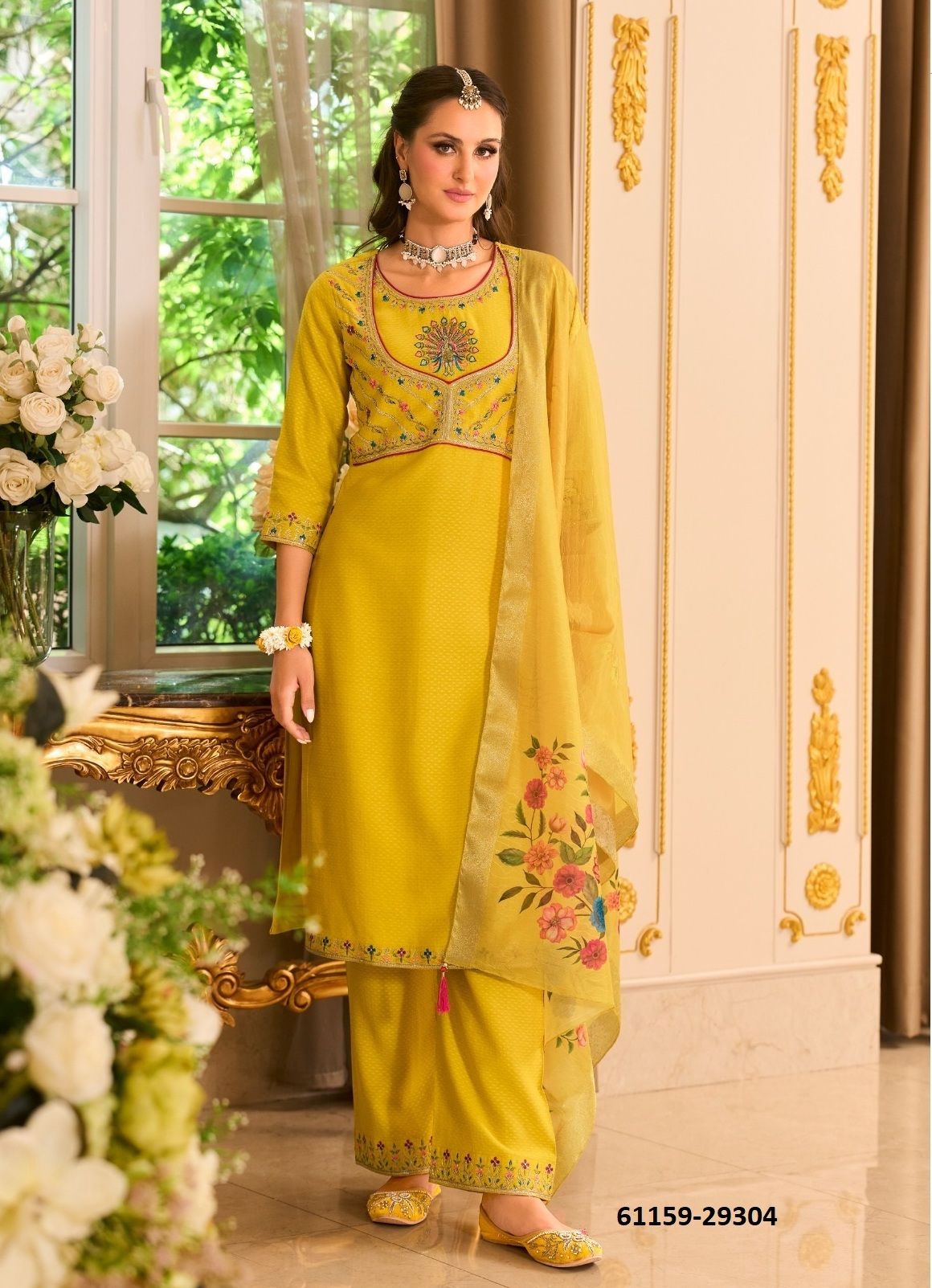 PHULKARI - Catalog # 61159 (Set of 4 Readymade Salwar Suits) MADE IN INDIA BY LILY & LALI