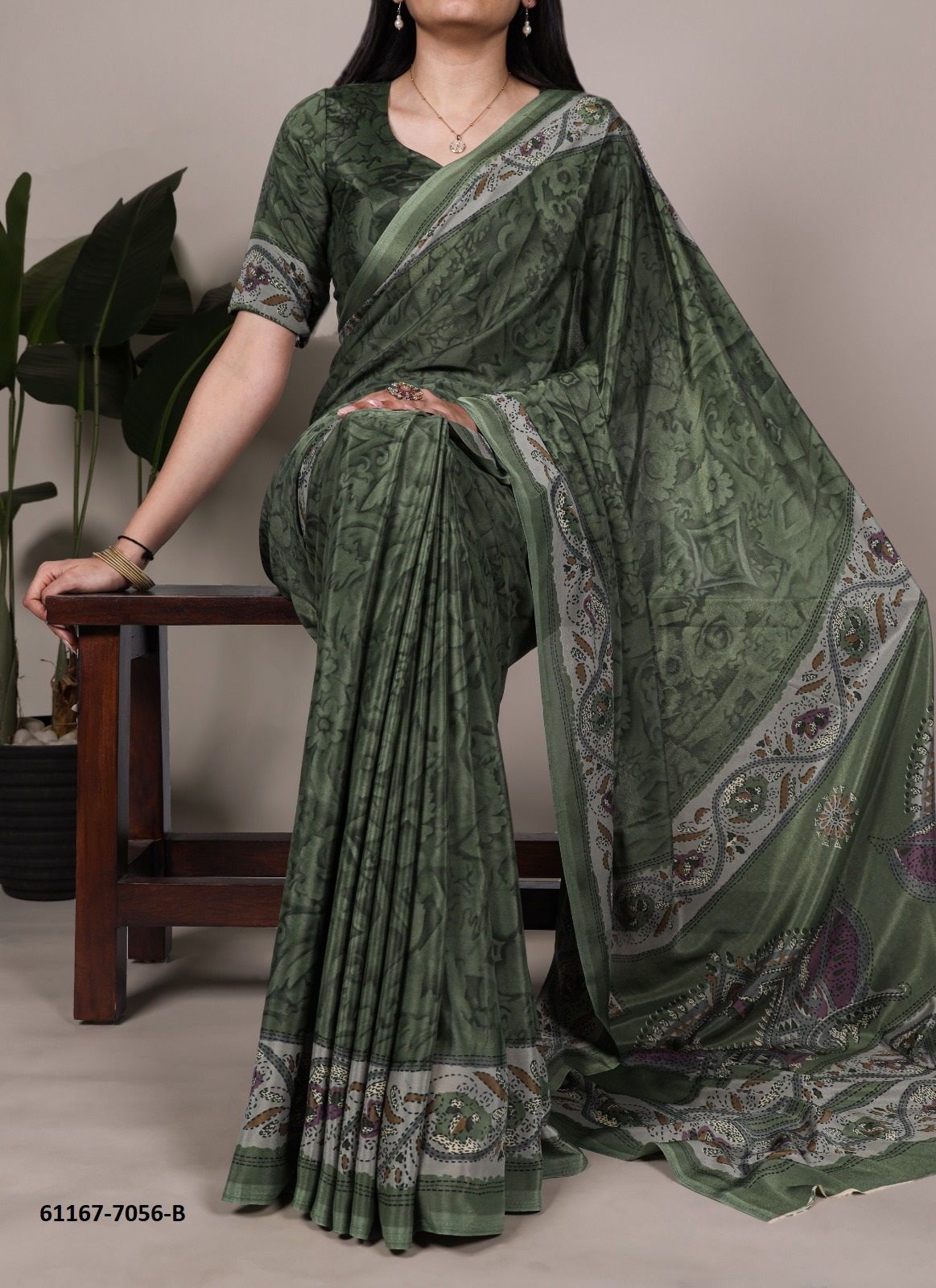 CREPE PRINTS 7056 - Catalog # 61167 (Set of 4 Sarees) MADE IN INDIA BY AABHARAN CREPE PRINTS 7056 - Catalog # 61167 (Set of 4 Sarees) MADE IN INDIA BY AABHARAN