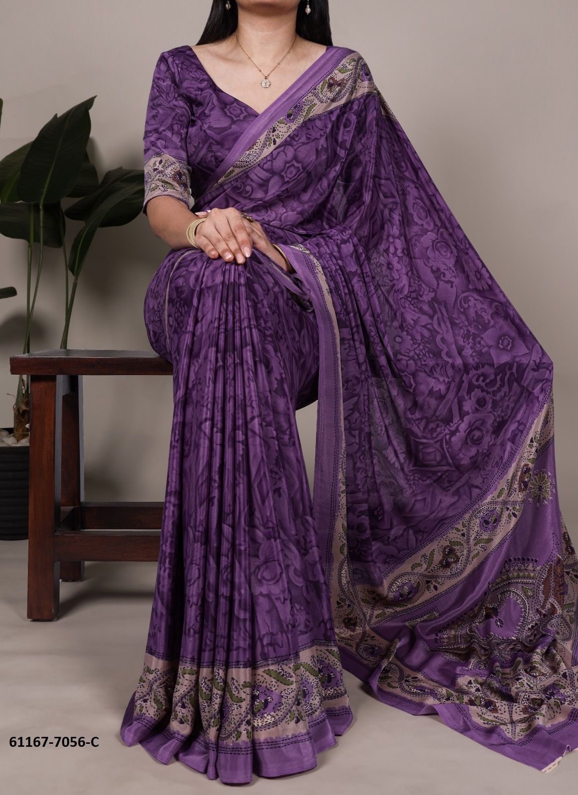 CREPE PRINTS 7056 - Catalog # 61167 (Set of 4 Sarees) MADE IN INDIA BY AABHARAN CREPE PRINTS 7056 - Catalog # 61167 (Set of 4 Sarees) MADE IN INDIA BY AABHARAN