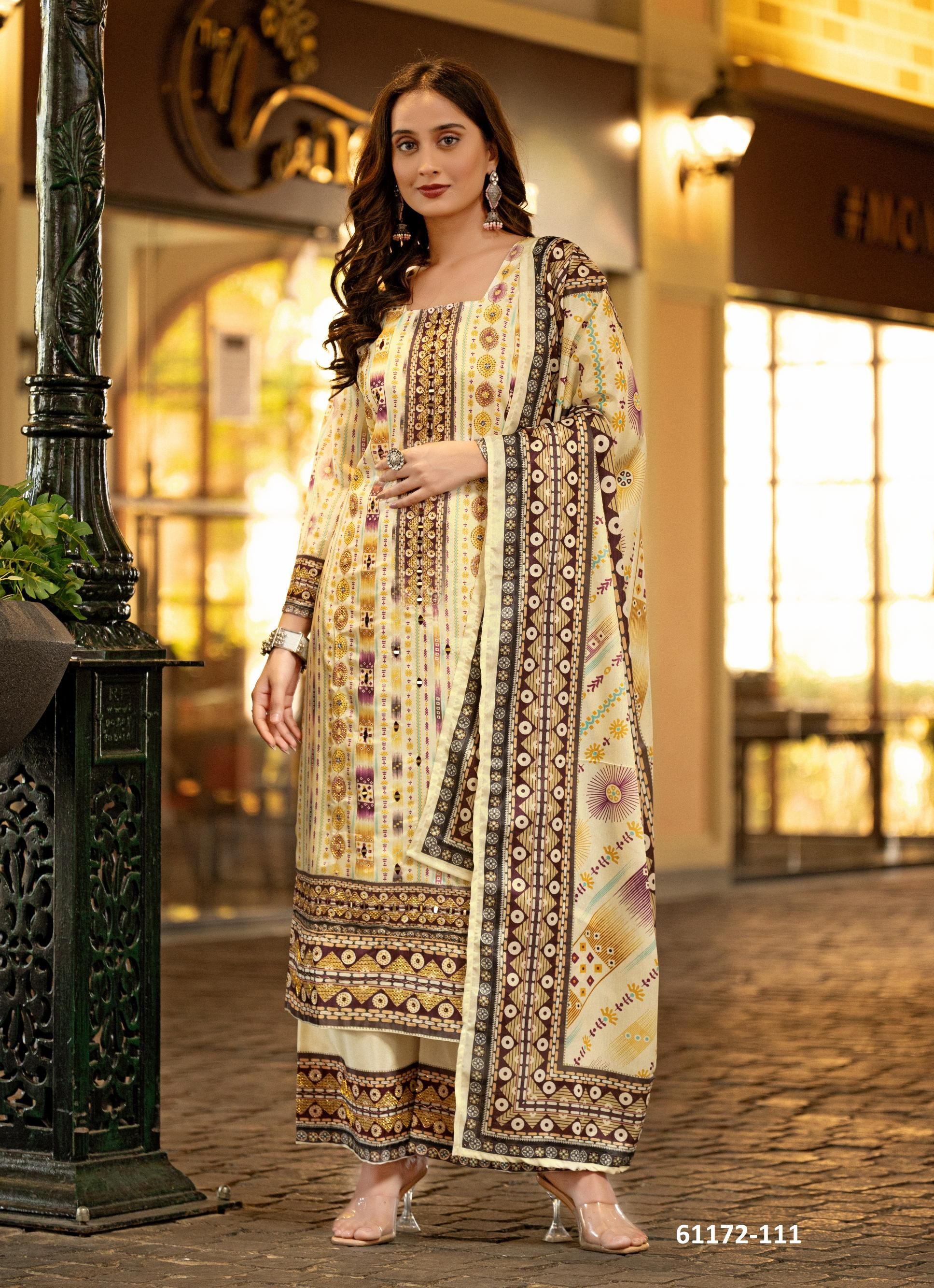 THREAD THRILL 109-112 - Catalog # 61172 (Set of 4 Readymade Salwar Suits) MADE IN INDIA BY MEHERIYA