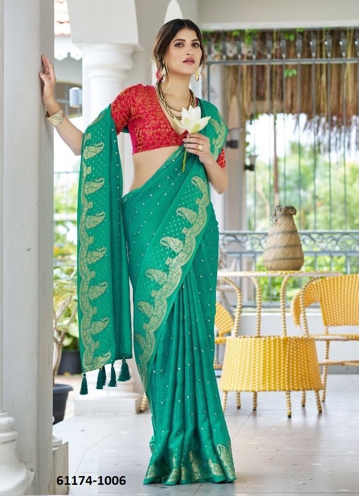 DURVA - Catalog # 61174 (Set of 10 Sarees) MADE IN INDIA BY SHUBH SHREE CREATIONS DURVA - Catalog # 61174 (Set of 10 Sarees) MADE IN INDIA BY SHUBH SHREE CREATIONS