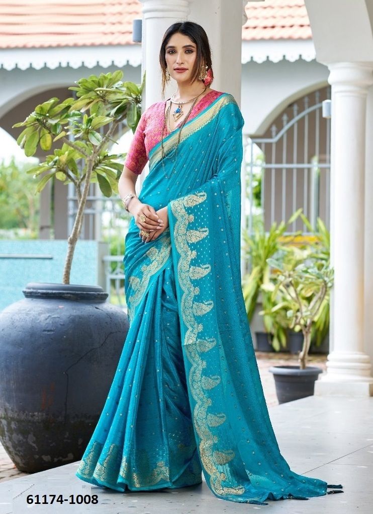 DURVA - Catalog # 61174 (Set of 10 Sarees) MADE IN INDIA BY SHUBH SHREE CREATIONS DURVA - Catalog # 61174 (Set of 10 Sarees) MADE IN INDIA BY SHUBH SHREE CREATIONS