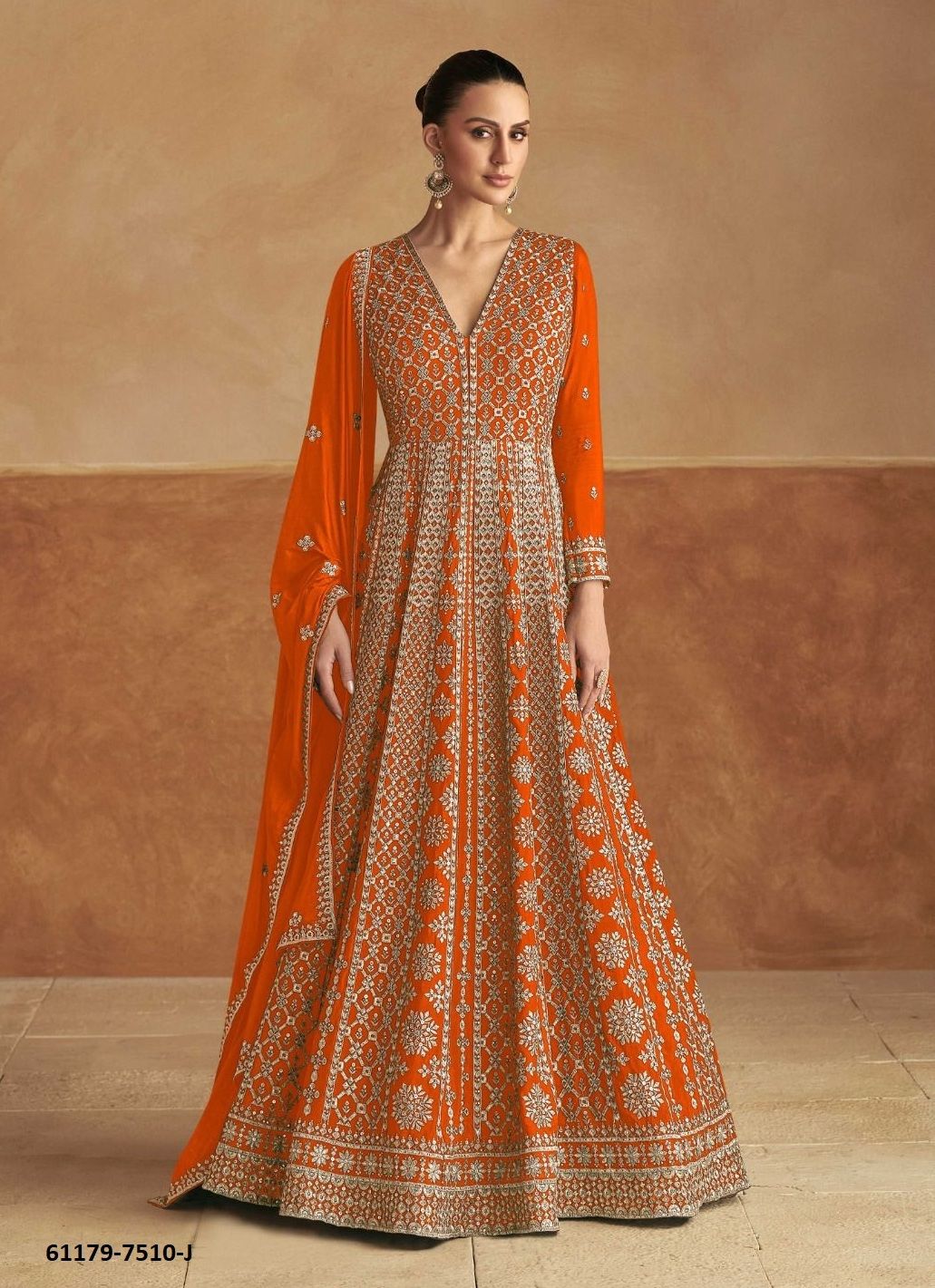 NAGMA GOLD - Catalog # 61179 (Set of 4 Readymade Gowns) MADE IN INDIA BY GULKAYRA DESIGNER
