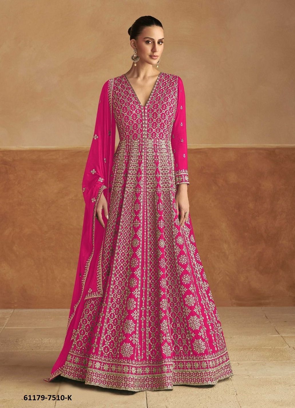 NAGMA GOLD - Catalog # 61179 (Set of 4 Readymade Gowns) MADE IN INDIA BY GULKAYRA DESIGNER