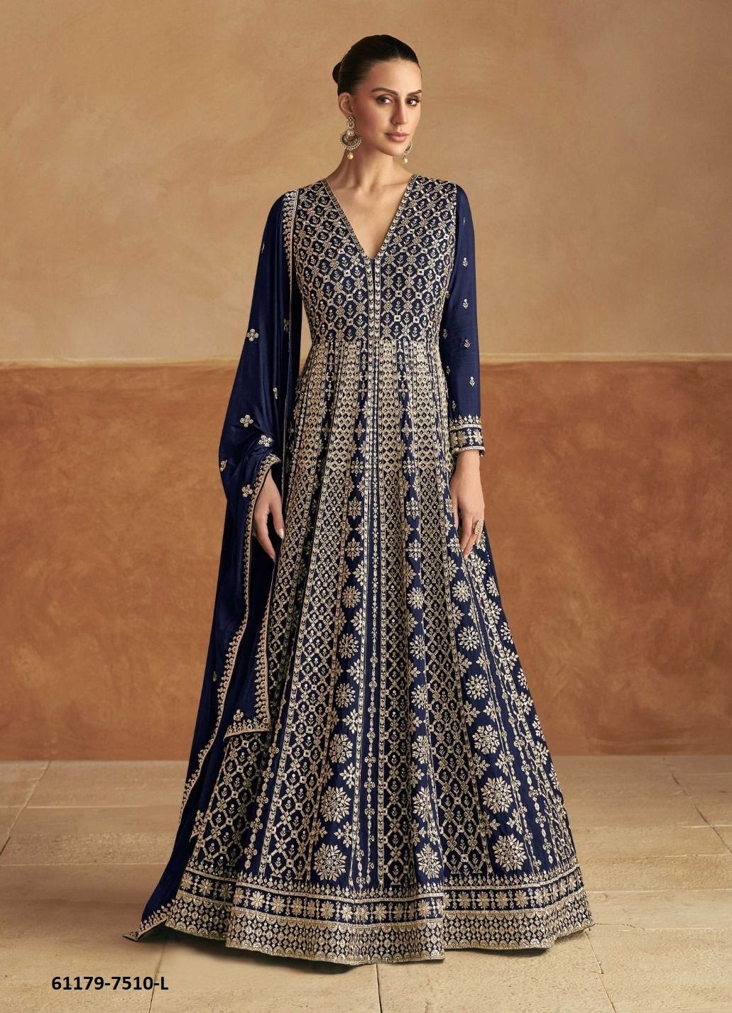 NAGMA GOLD - Catalog # 61179 (Set of 4 Readymade Gowns) MADE IN INDIA BY GULKAYRA DESIGNER