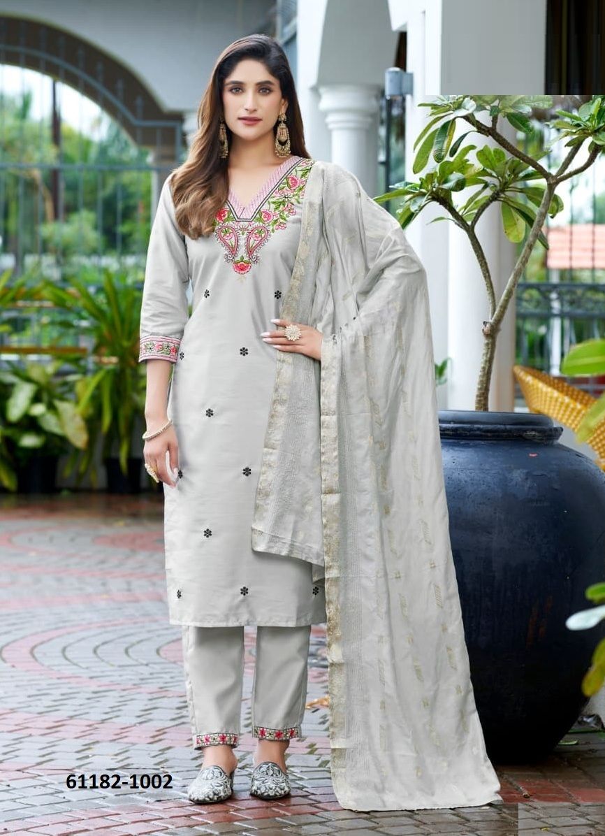 MAHIMA - Catalog # 61182 (Set of 6 Readymade Salwar Suits) MADE IN INDIA BY WOODEE AHMEDABAD