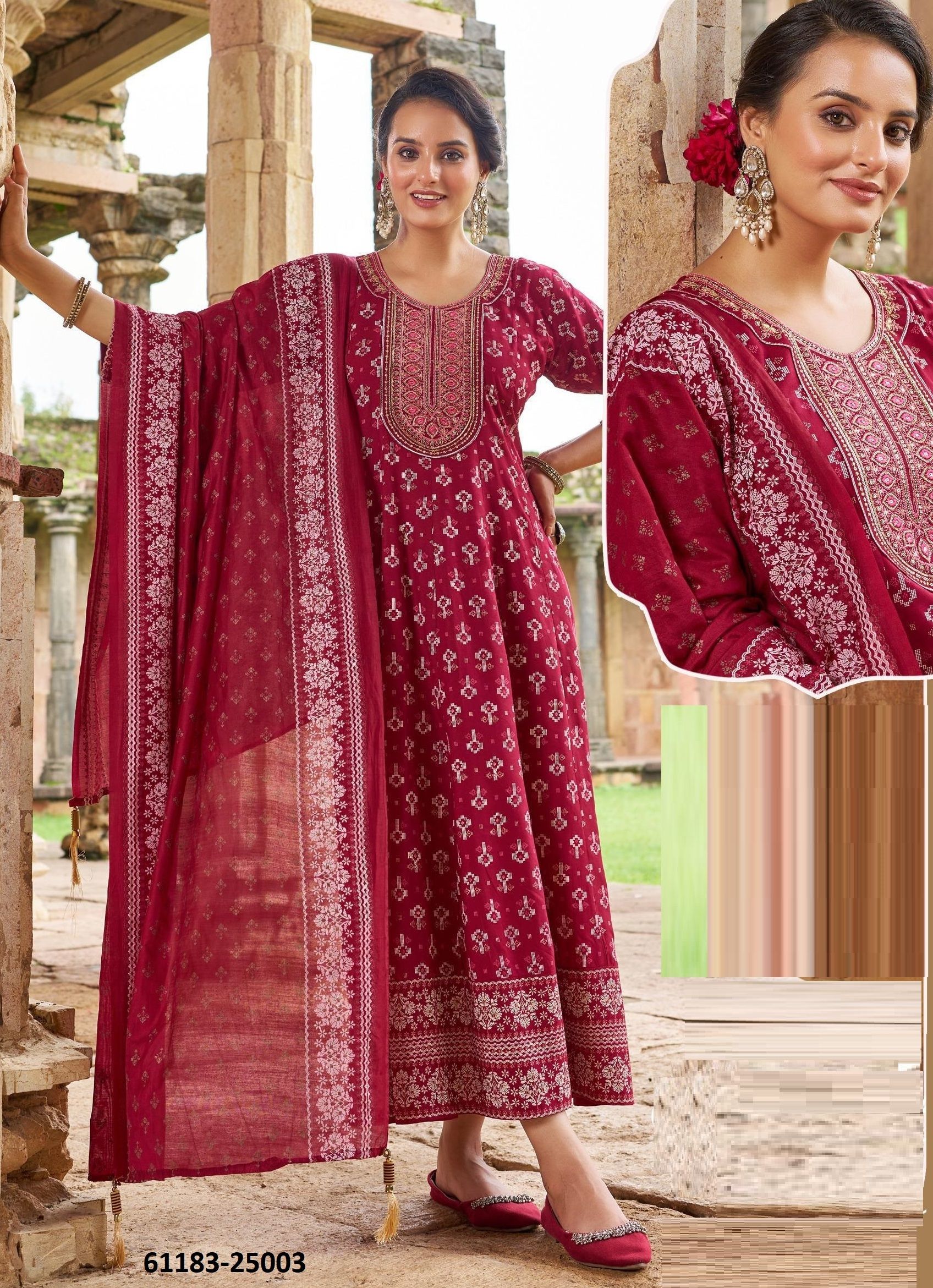 SENORITA 25 NX - Catalog # 61183 (Set of 3 Readymade Women's Kurtis / Tops) MADE IN INDIA BY BLUE HILLS