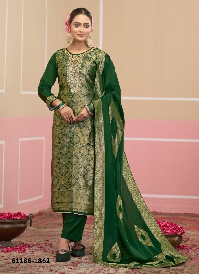 SILAS - Catalog # 61186 (Set of 4 Semi-Stitched / Un-Stitched Suits) MADE IN INDIA BY KALARANG
