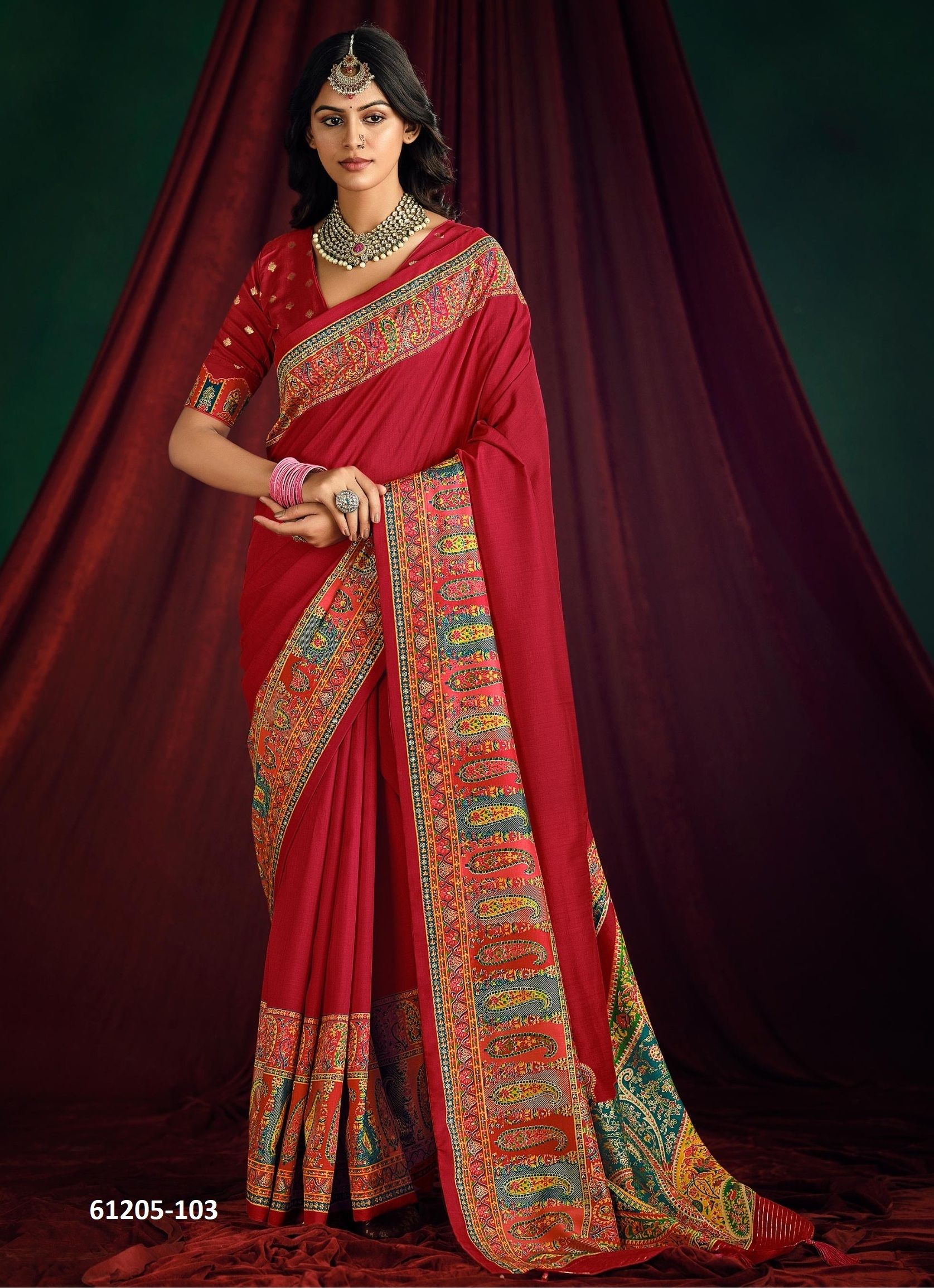 NAVATA - Catalog # 61205 (Set of 8 Sarees) MADE IN INDIA BY SHUBH SHREE CREATIONS