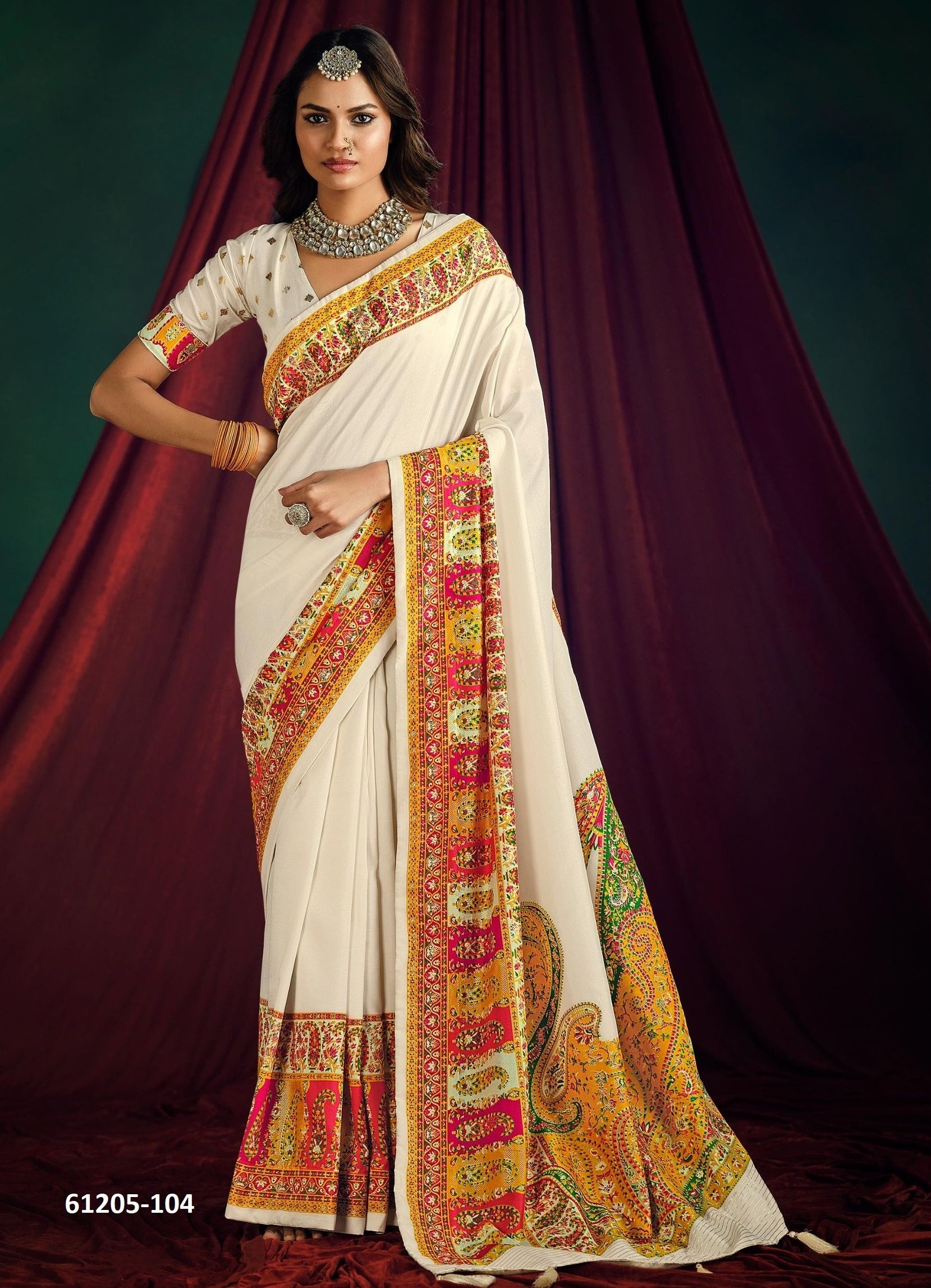 NAVATA - Catalog # 61205 (Set of 8 Sarees) MADE IN INDIA BY SHUBH SHREE CREATIONS