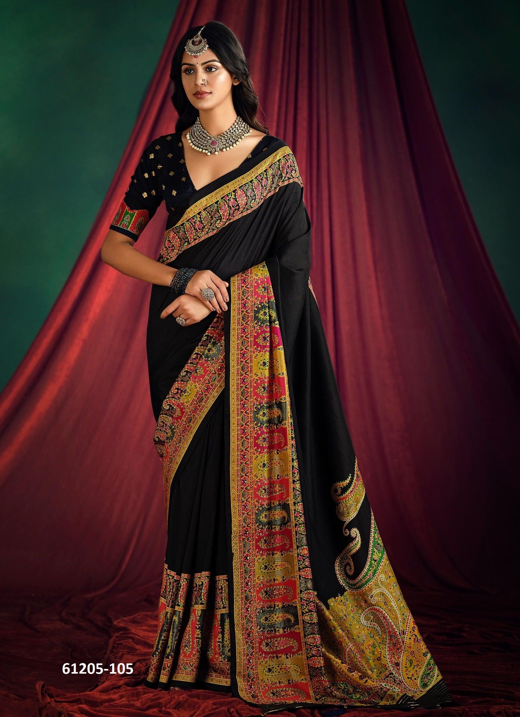NAVATA - Catalog # 61205 (Set of 8 Sarees) MADE IN INDIA BY SHUBH SHREE CREATIONS