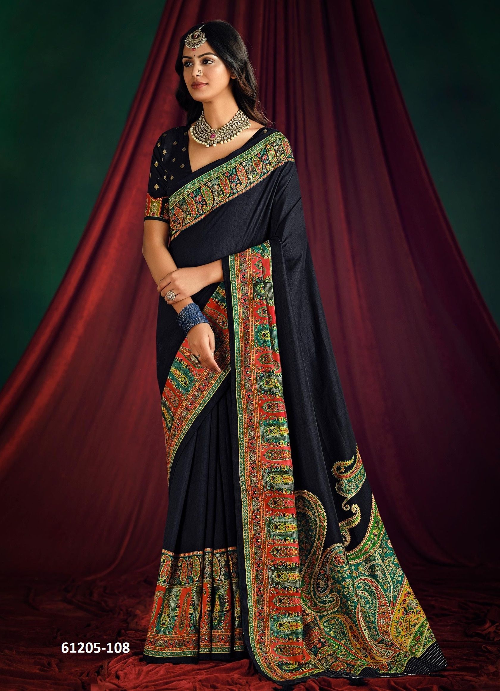 NAVATA - Catalog # 61205 (Set of 8 Sarees) MADE IN INDIA BY SHUBH SHREE CREATIONS