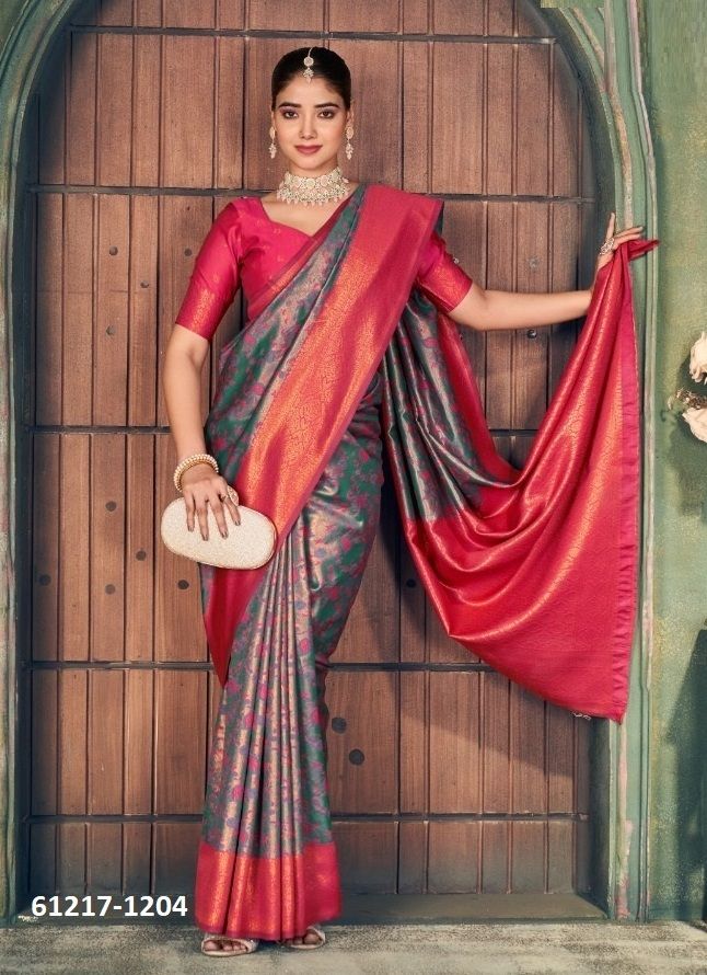 SAKHI SILK - Catalog # 61217 (Set of 4 Sarees) MADE IN INDIA BY GOBUNI