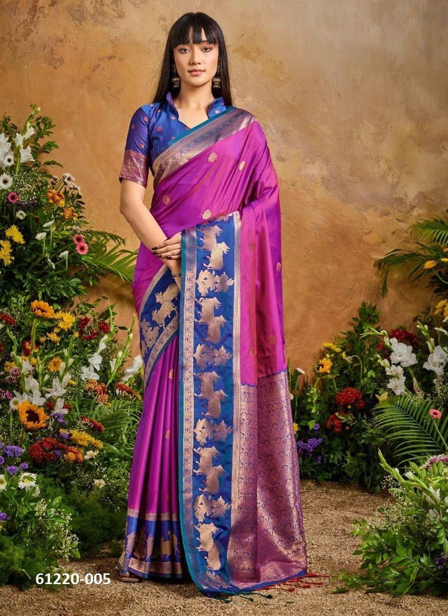 PURE SILK PICHWAI - Catalog # 61220 (Set of 6 Sarees) MADE IN INDIA BY RAJTEX FABRICS