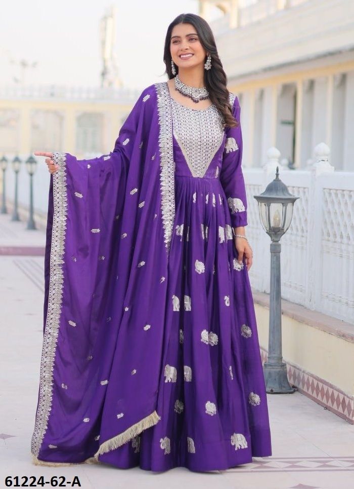 SERIES 62 - Catalog # 61224 (Set of 2 Readymade Gowns) MADE IN INDIA BY Meheriya SERIES 62 - Catalog # 61224 (Set of 2 Readymade Gowns) MADE IN INDIA BY Meheriya