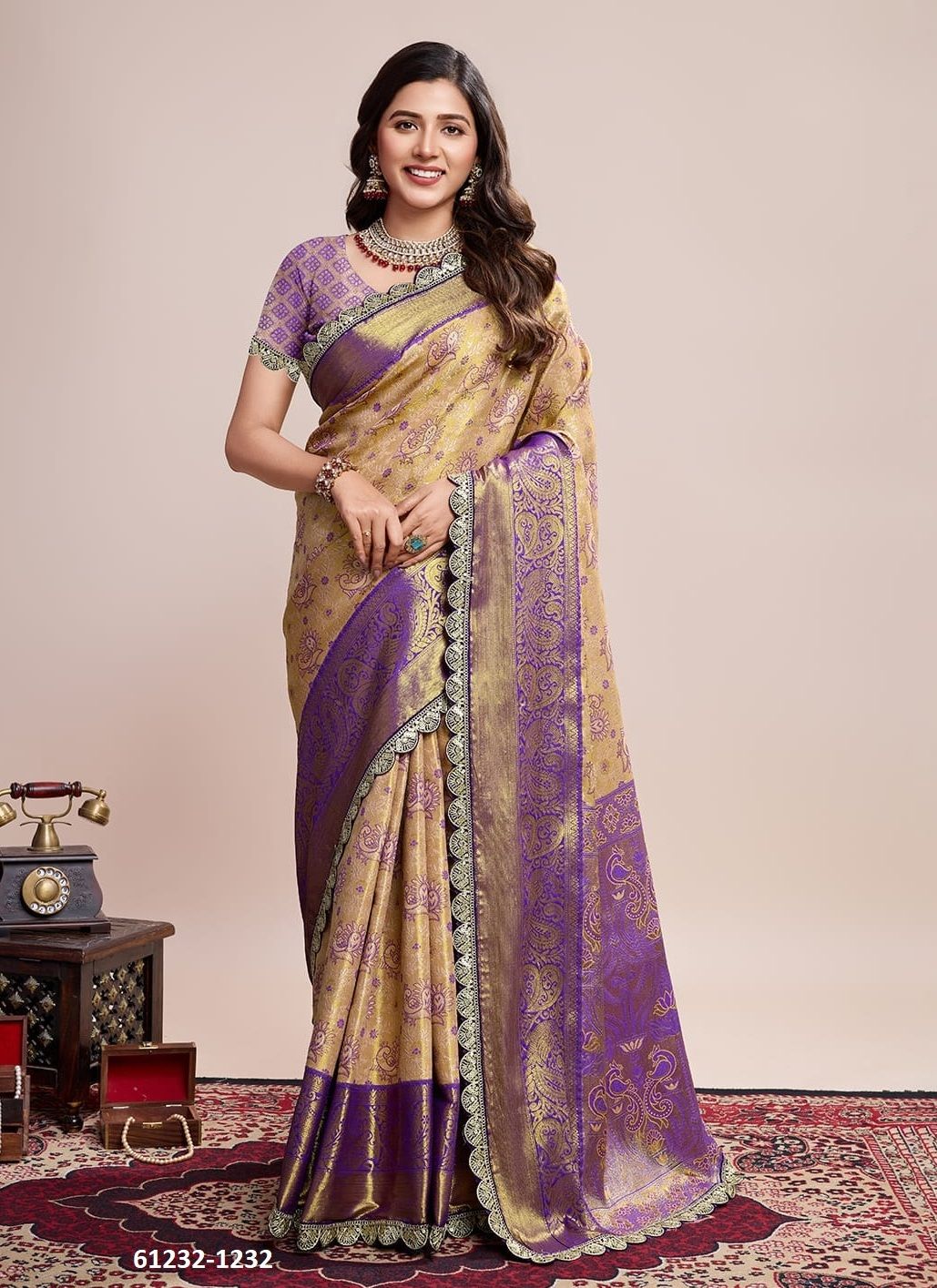 AARADHYA 1 - Catalog # 61232 (Set of 3 Sarees) by Desi Muse [Made in India]