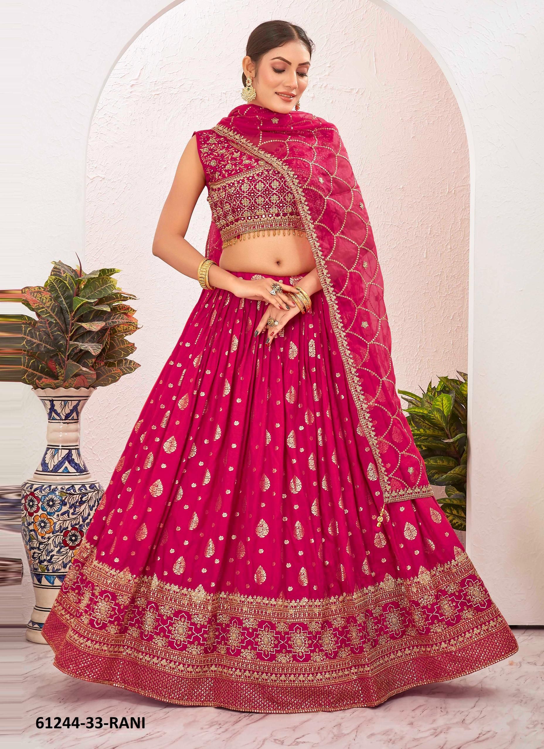 SERIES 33 - Catalog # 61244 (Set of 9 Semi-Stitched Lehengas) by Chansi Trendz [Made in India]