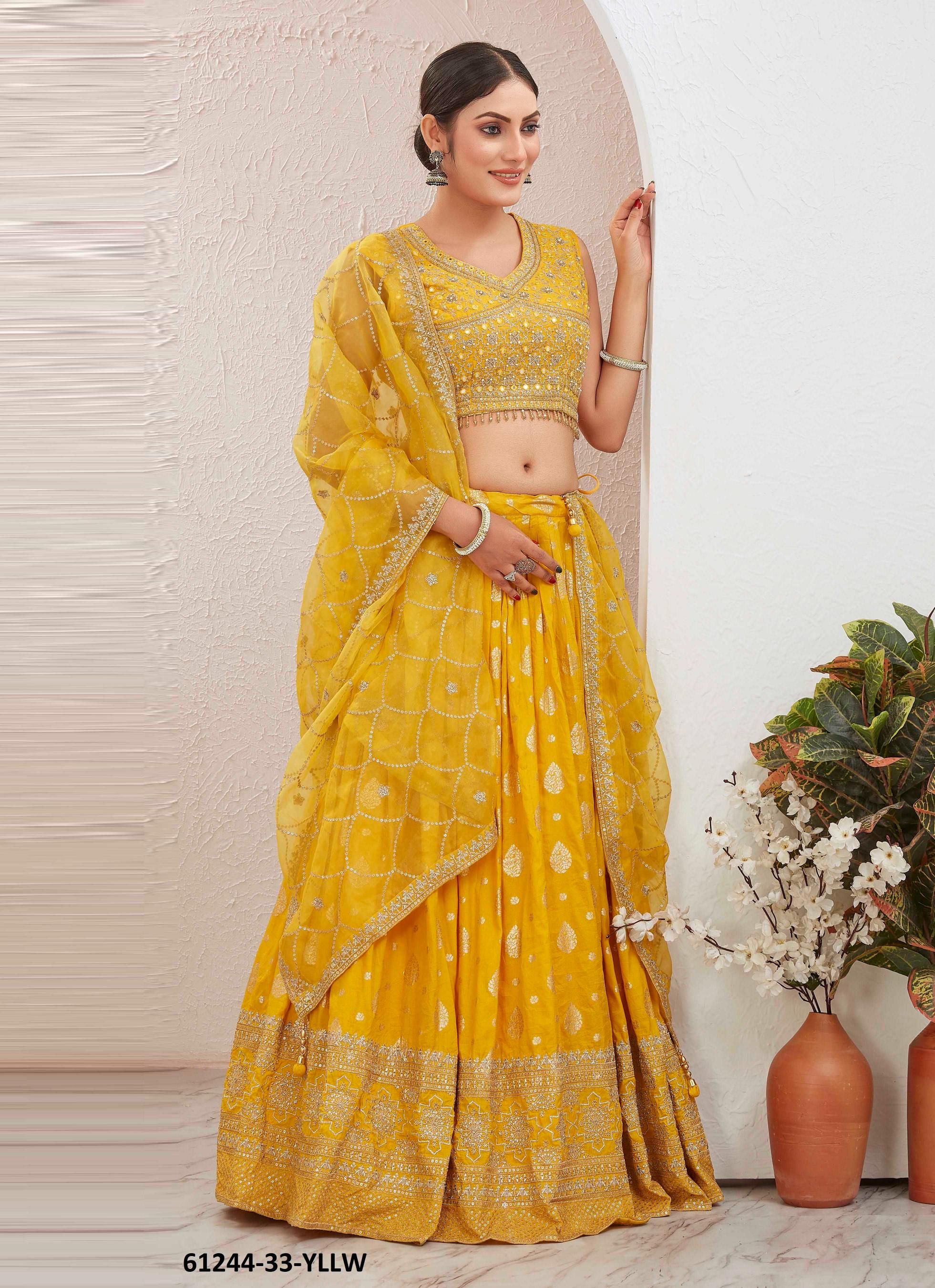 SERIES 33 - Catalog # 61244 (Set of 9 Semi-Stitched Lehengas) by Chansi Trendz [Made in India]