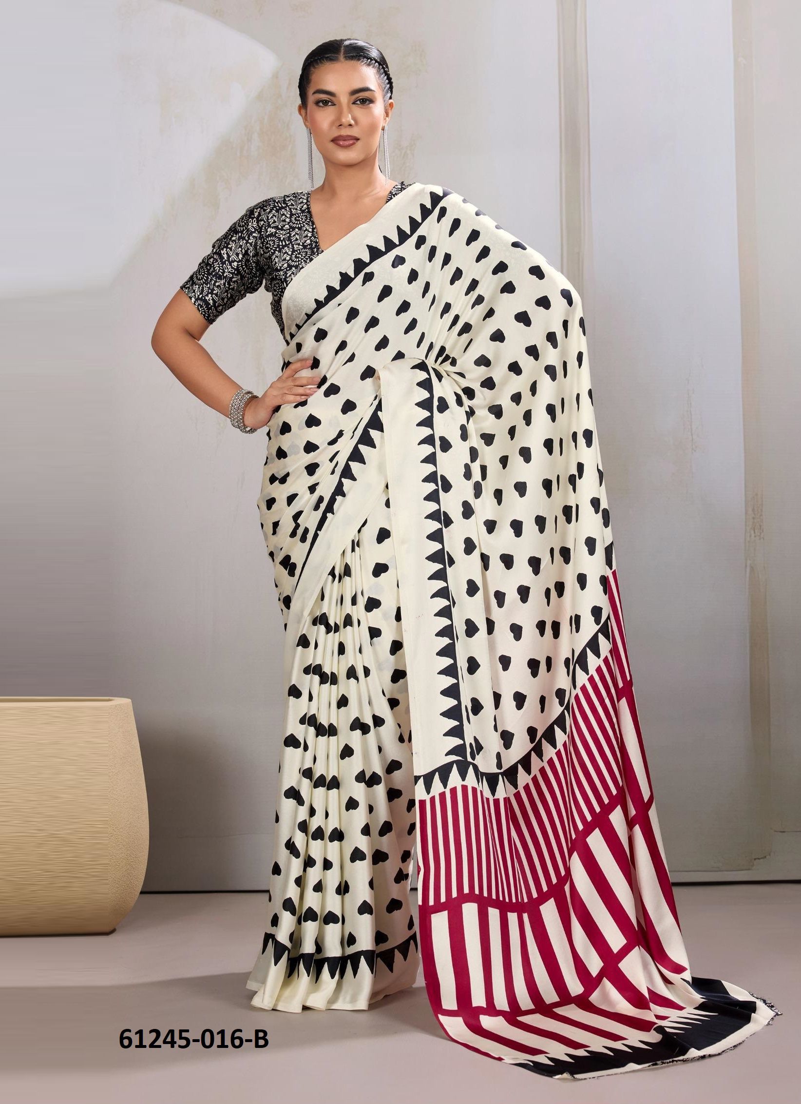 PURE AJRAKH PRINT 16 - Catalog # 61245 (Set of 6 Sarees) by Rajtex Fabrics [Made in India]
