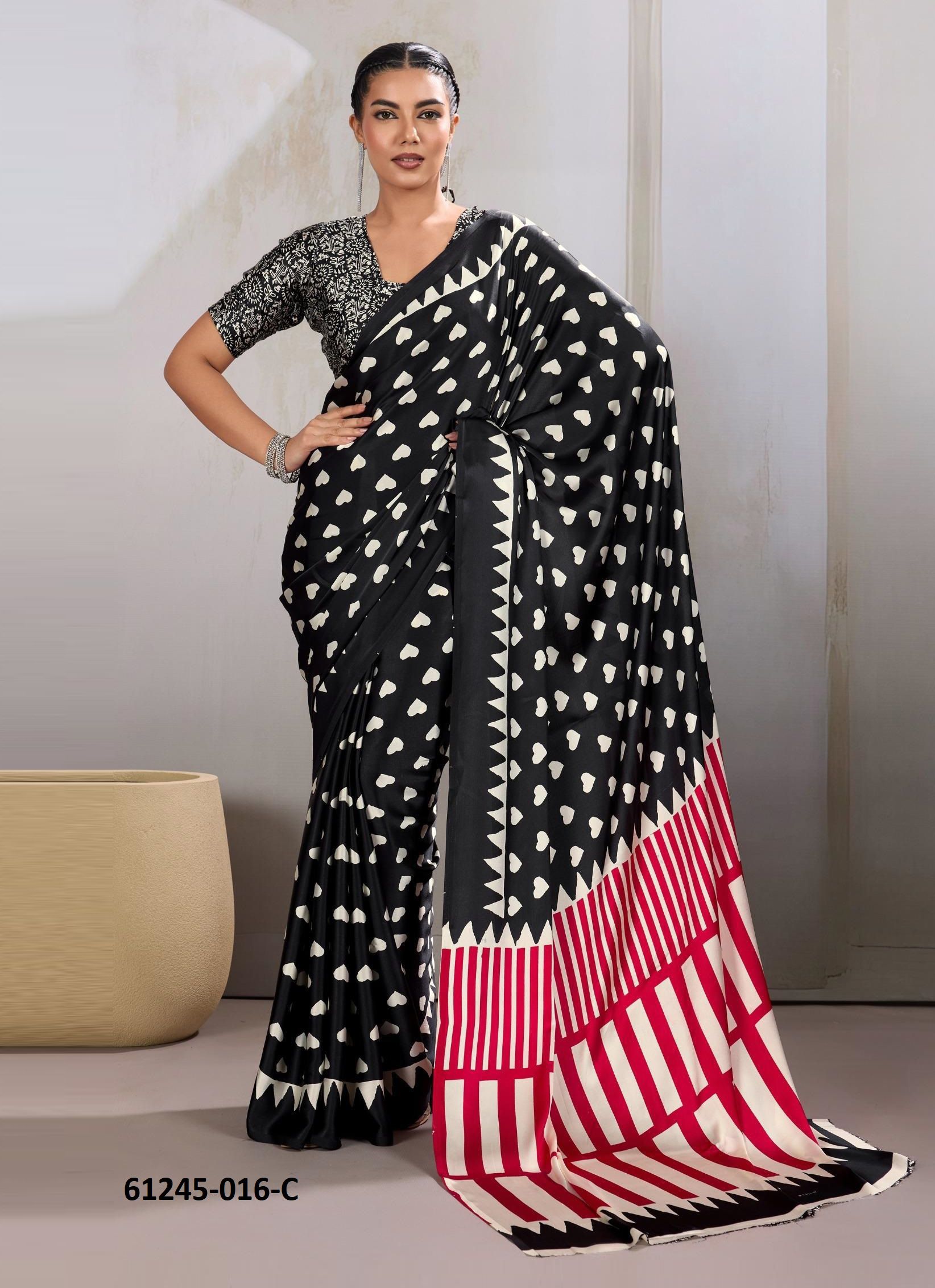 PURE AJRAKH PRINT 16 - Catalog # 61245 (Set of 6 Sarees) by Rajtex Fabrics [Made in India]