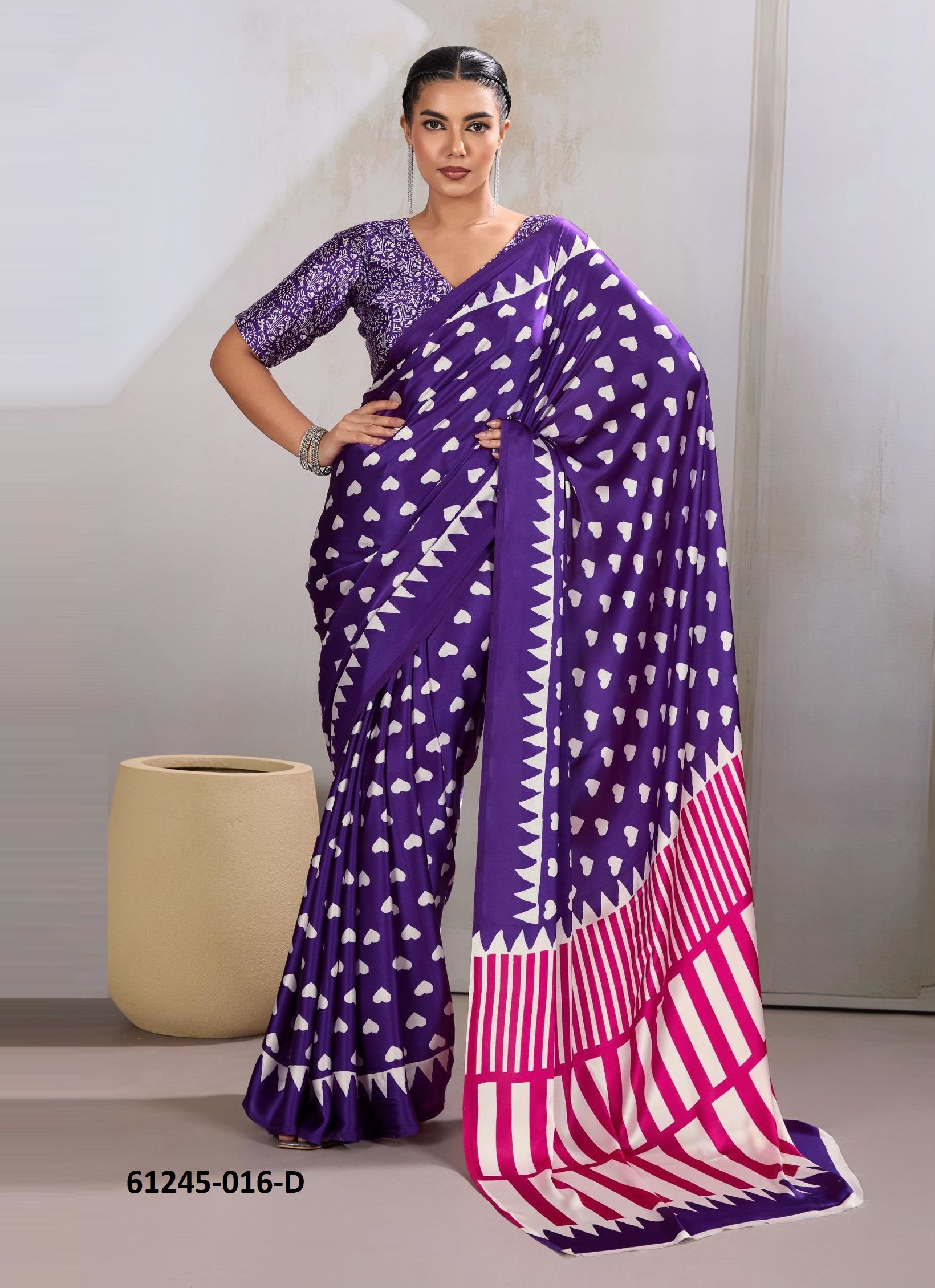 PURE AJRAKH PRINT 16 - Catalog # 61245 (Set of 6 Sarees) by Rajtex Fabrics [Made in India]