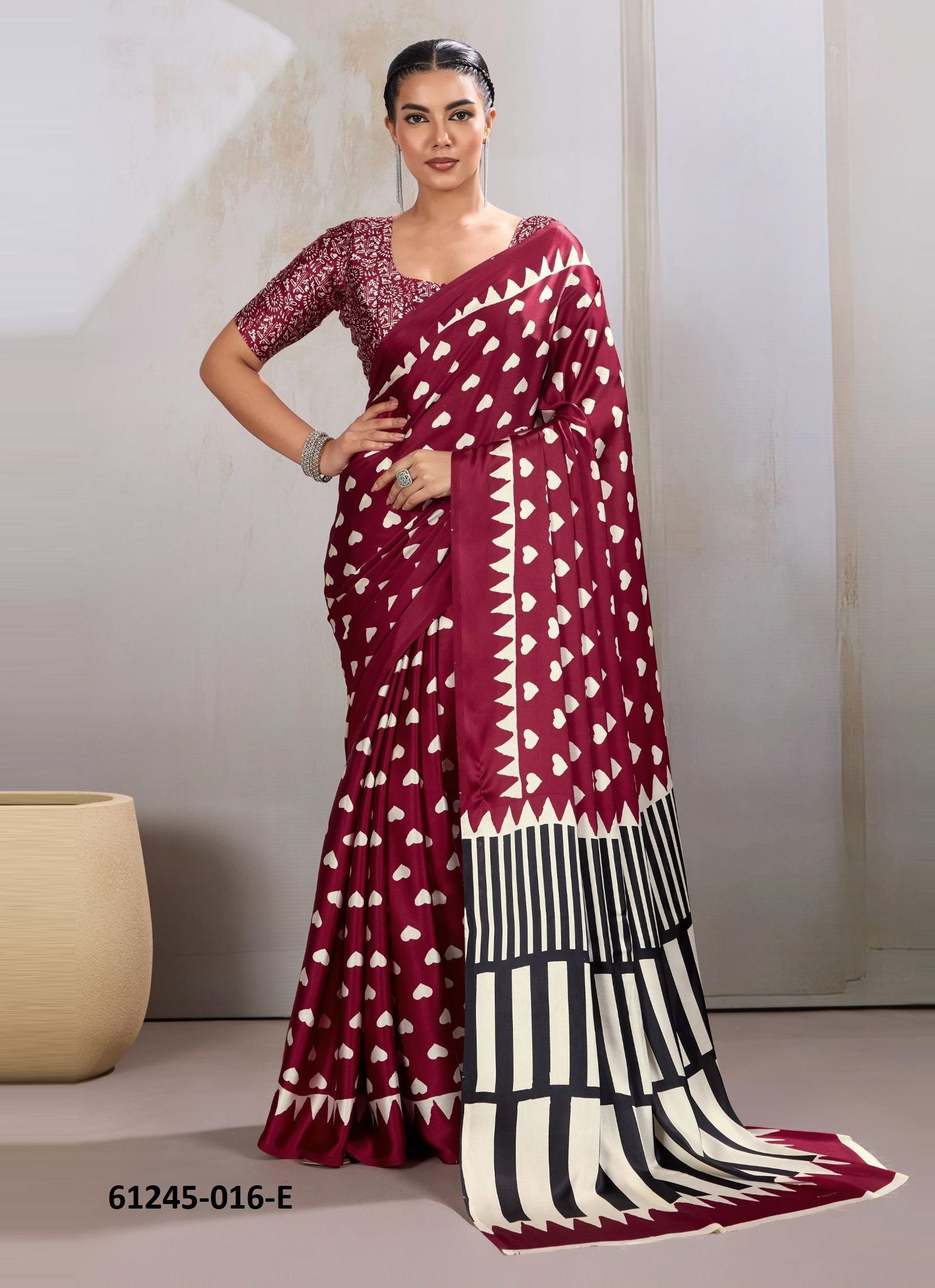 PURE AJRAKH PRINT 16 - Catalog # 61245 (Set of 6 Sarees) by Rajtex Fabrics [Made in India]