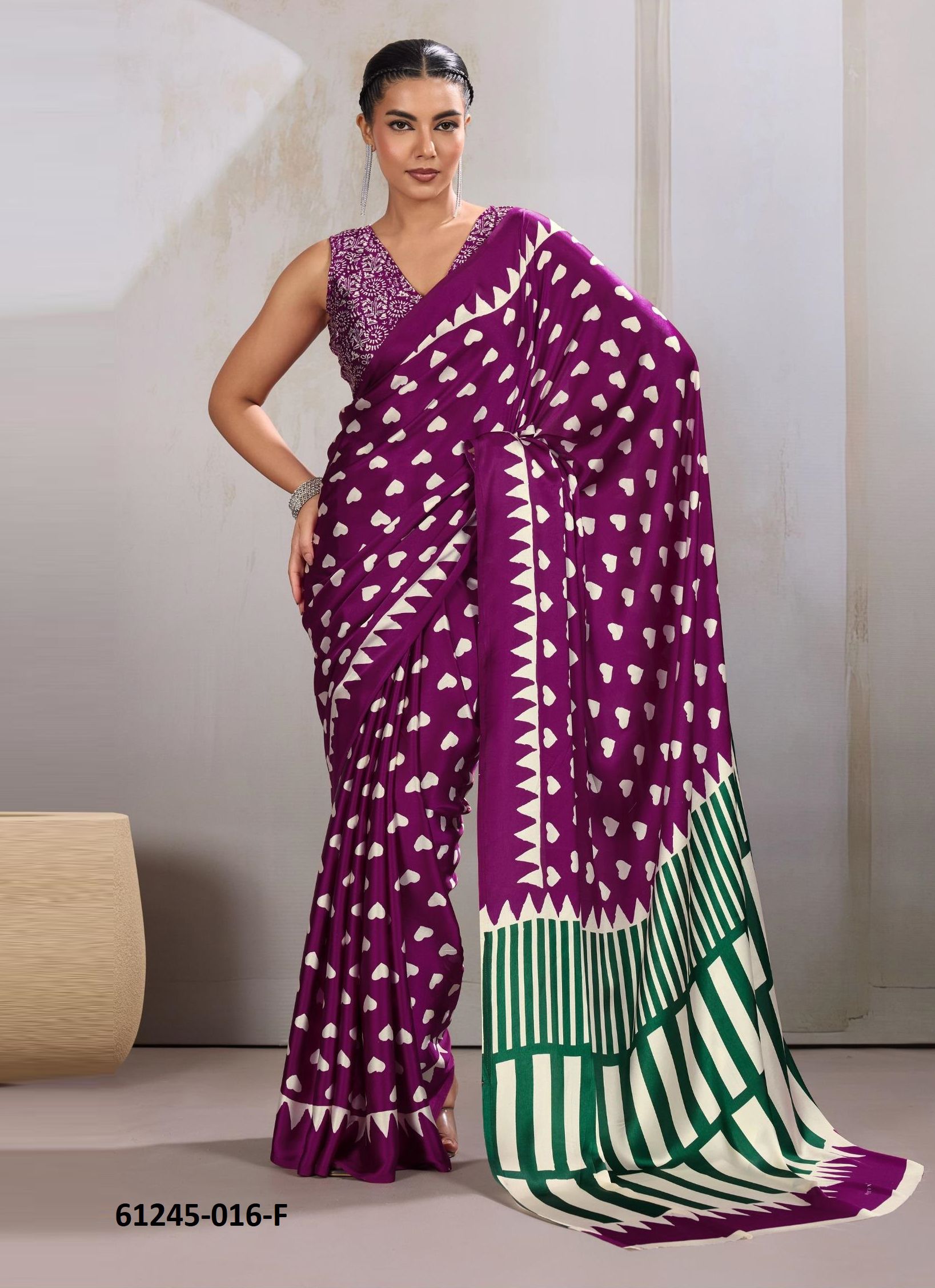 PURE AJRAKH PRINT 16 - Catalog # 61245 (Set of 6 Sarees) by Rajtex Fabrics [Made in India]