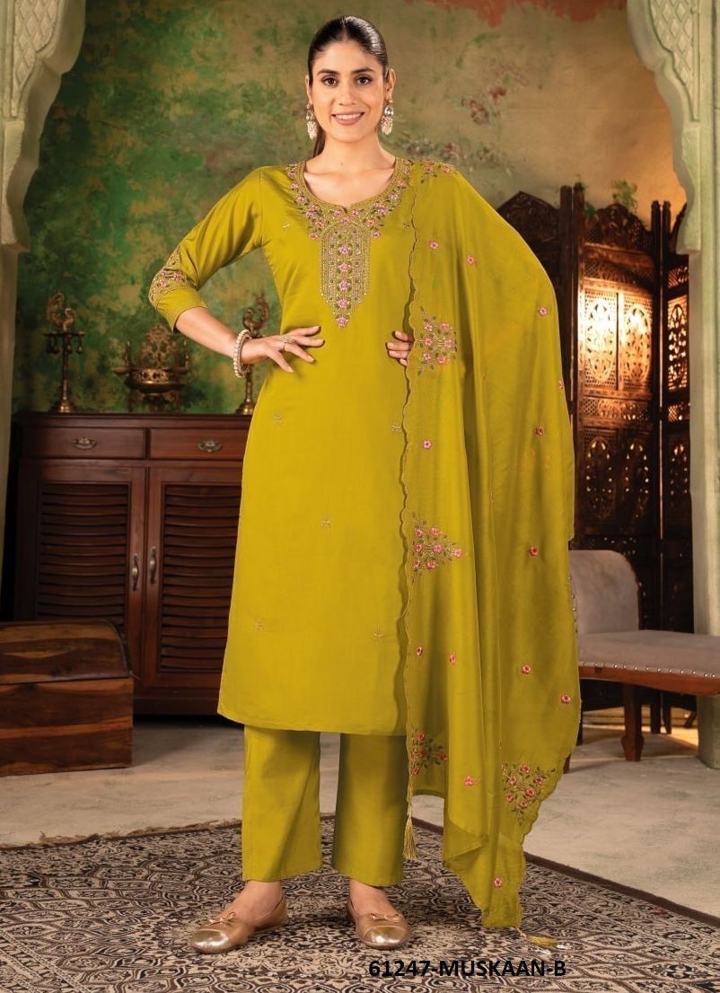 MUSKAAN - Catalog # 61247 (Set of 2 Readymade Salwar Suits) by Aabharan [Made in India]