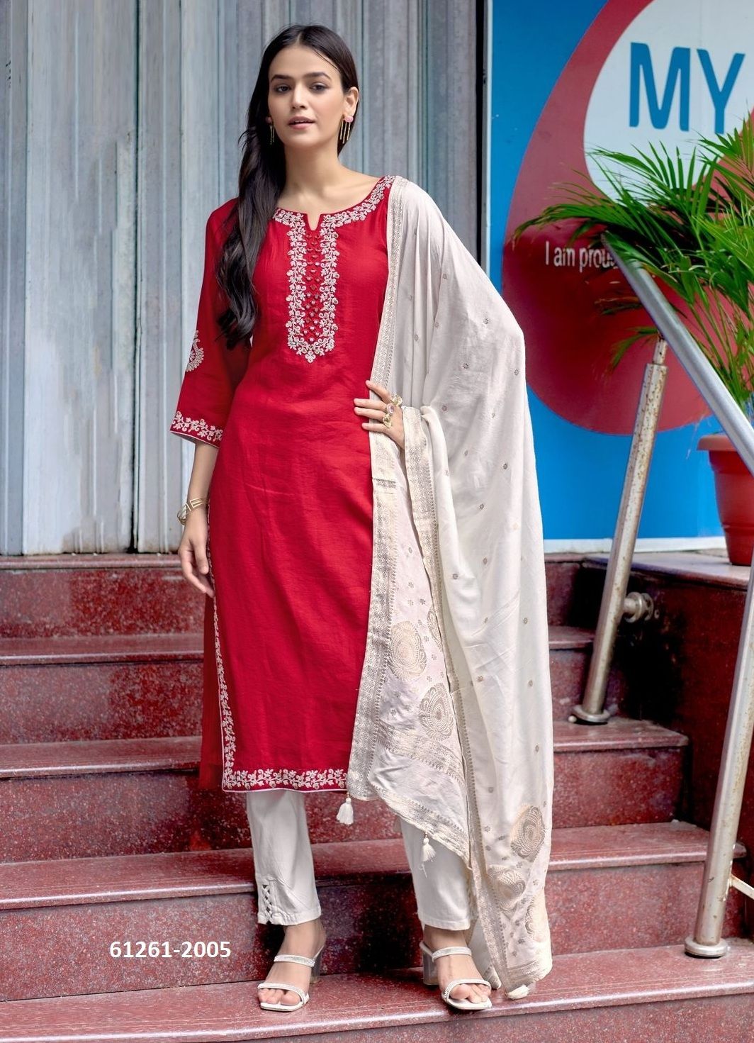 KHANAK - Catalog # 61261 (Set of 6 Readymade Salwar Suits) by Kadlee Fashion [Made in India]