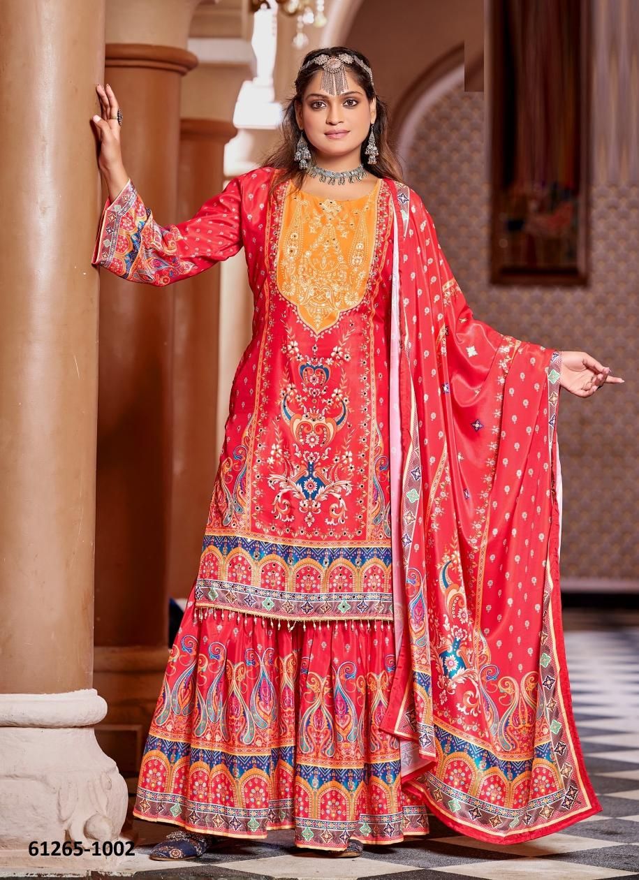 RUBINA - Catalog # 61265 (Set of 6 Readymade Salwar Suits) by Jagraasa