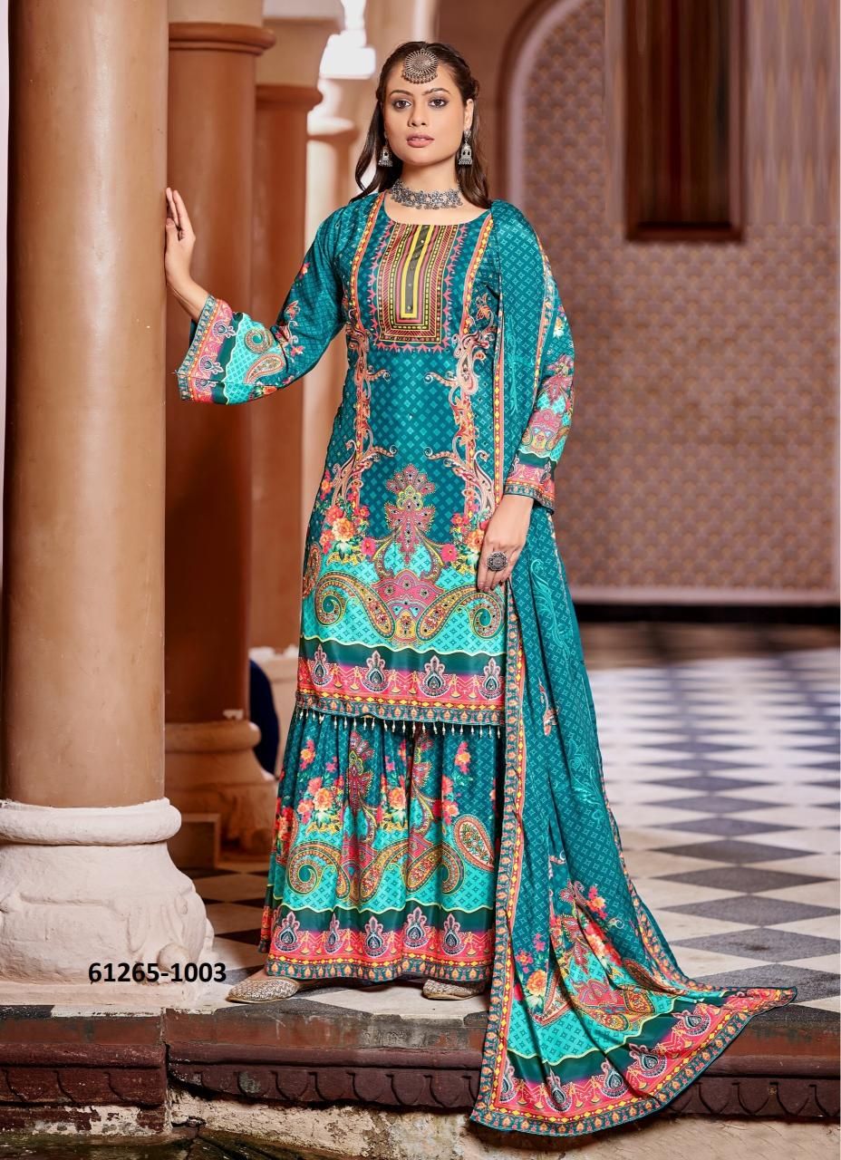RUBINA - Catalog # 61265 (Set of 6 Readymade Salwar Suits) by Jagraasa