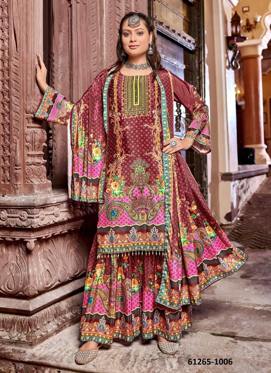 RUBINA - Catalog # 61265 (Set of 6 Readymade Salwar Suits) by Jagraasa