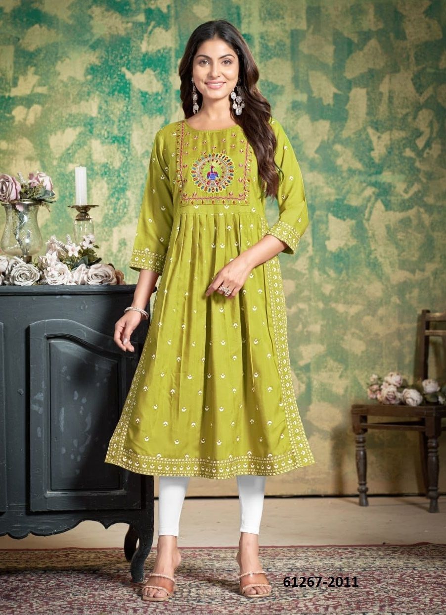 NYRA CUT - Catalog # 61267 (Set of 4 Readymade Women's Kurtis / Tops) by Meheriya NYRA CUT - Catalog # 61267 (Set of 4 Readymade Women's Kurtis / Tops) by Meheriya