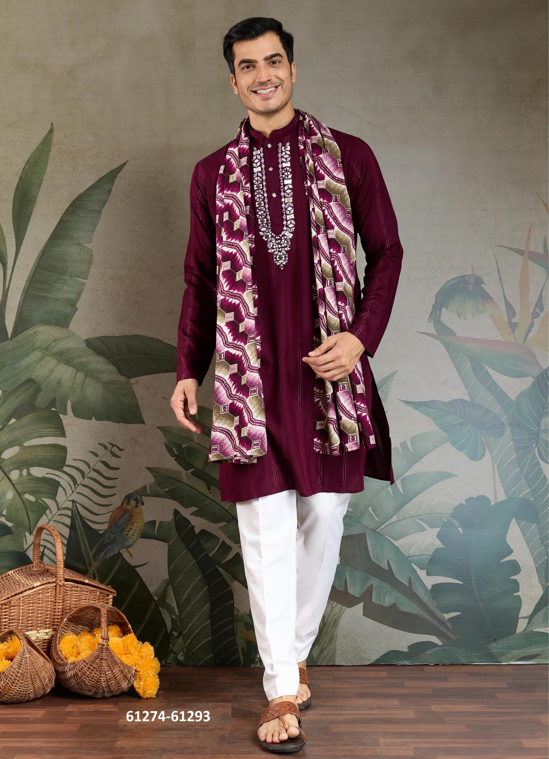 ETHNIC ELEVATED - Catalog # 61274 (Set of 4 Men's Ethnic Wear) by Desi Muse ETHNIC ELEVATED - Catalog # 61274 (Set of 4 Men's Ethnic Wear) by Desi Muse